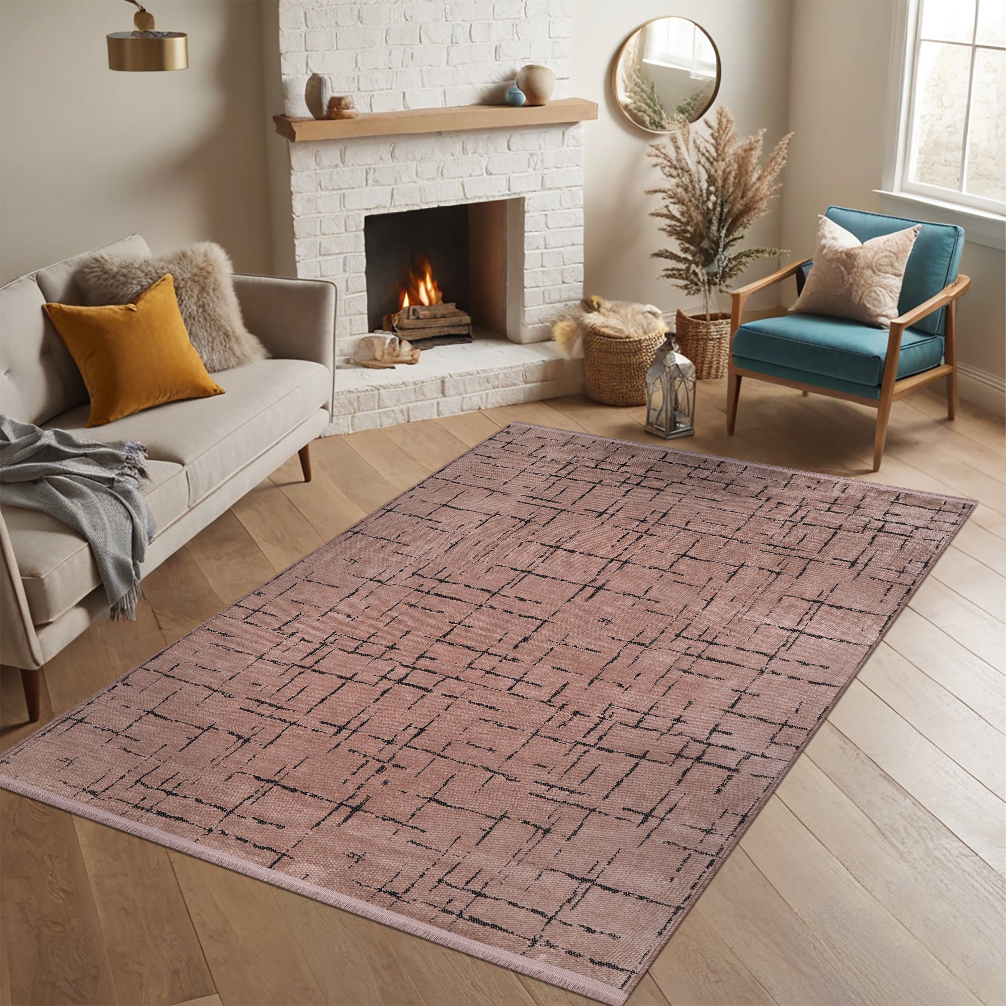 Netline Home Machine Washable Rug NT201 – BROWN Soft Chenille