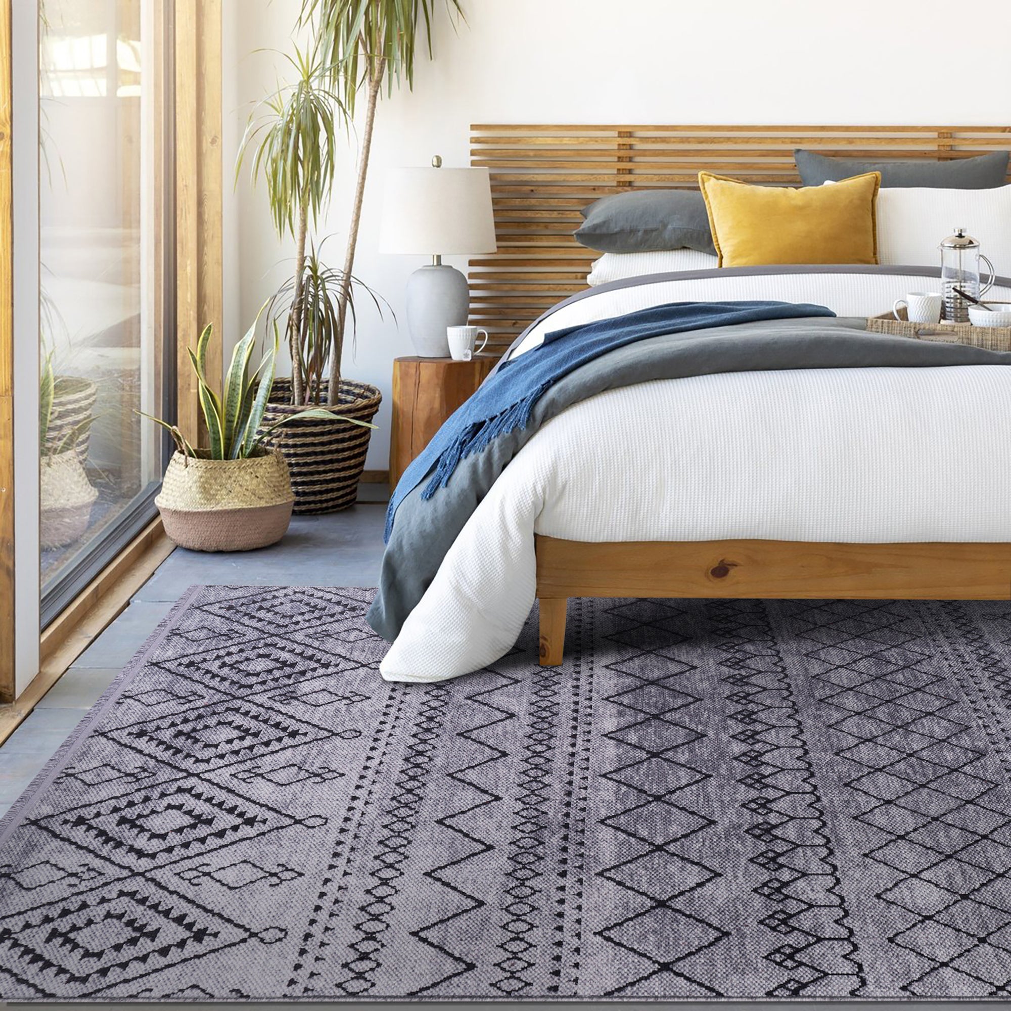 Netline Home Machine Washable Rug RW1801 – DARK GRAY Soft Chenille