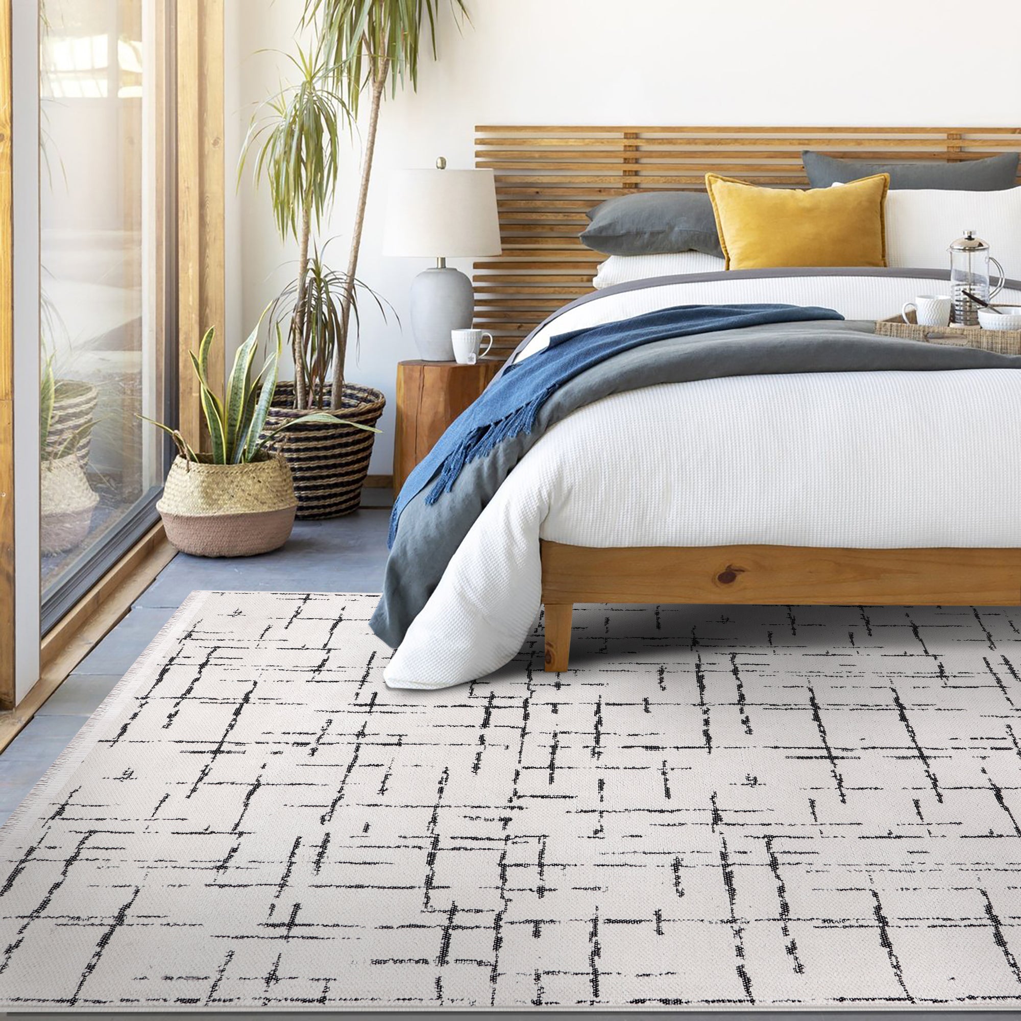 Netline Home Machine Washable Rug NT201 – WHITE Soft Chenille