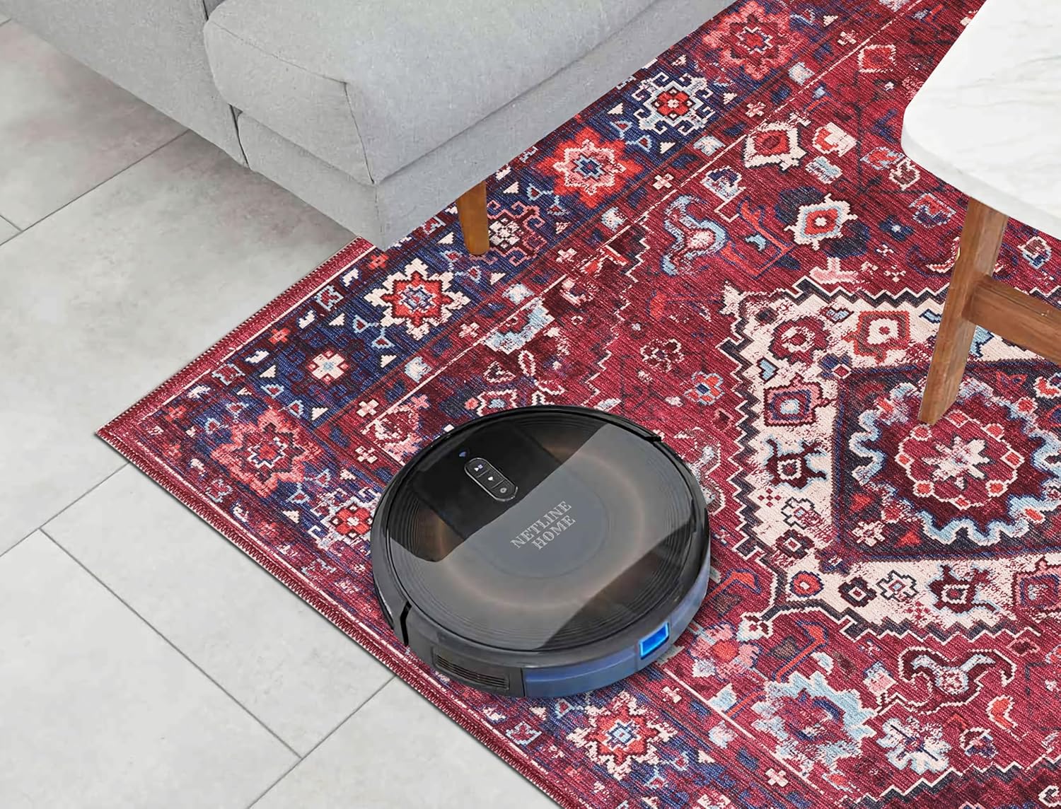 Netline Home Rugs Depot Geometric Black & White Patchwork Washable Rug Design 1307