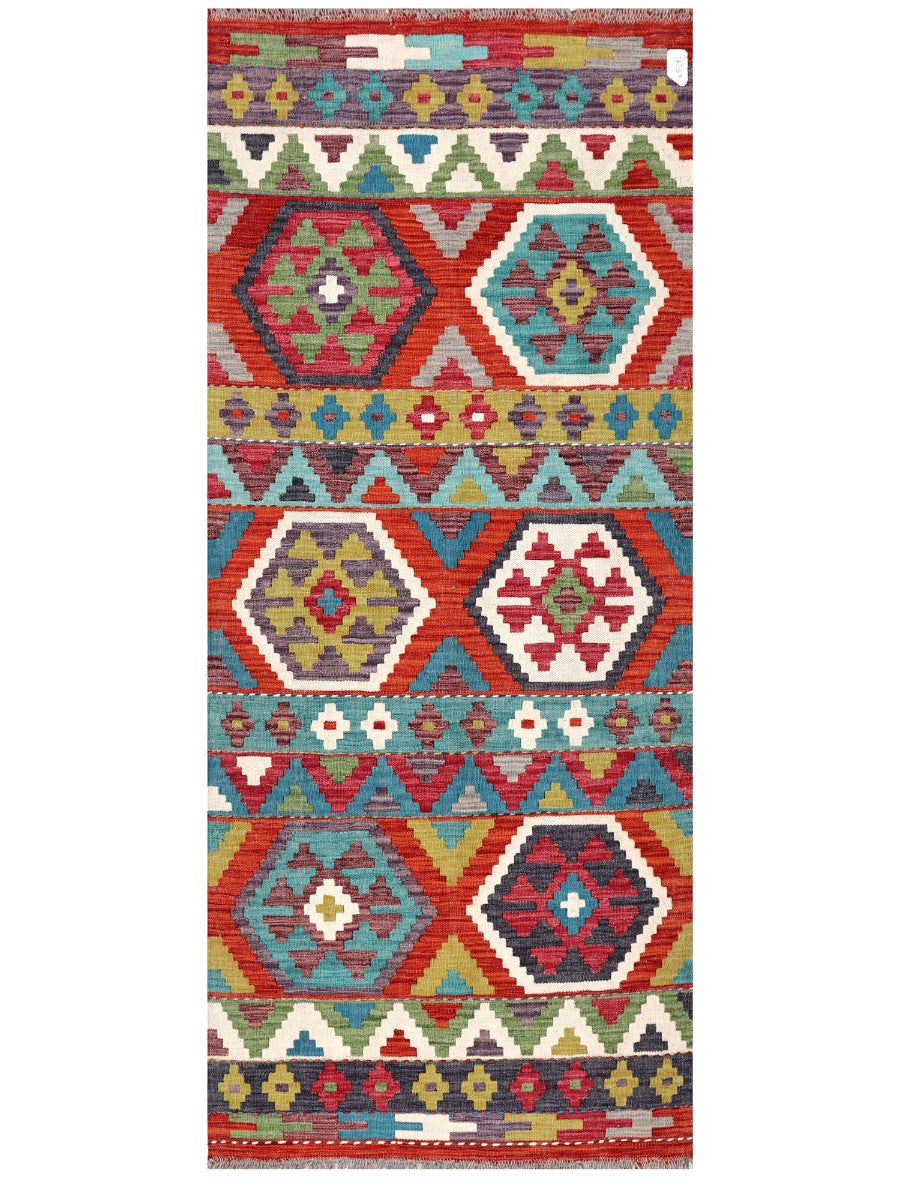 Maimana Afghanistan Kilim Rug - 196 x82 cm