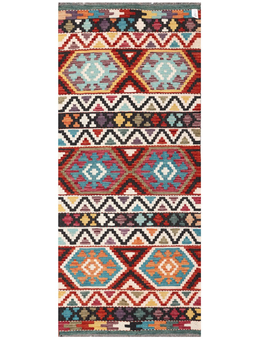 Maimana Afghanistan Kilim Rug - 194 x83 cm