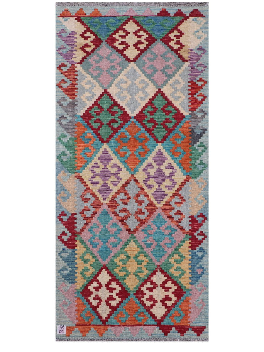 Maimana Afghanistan Kilim Rug - 195 x88 cm