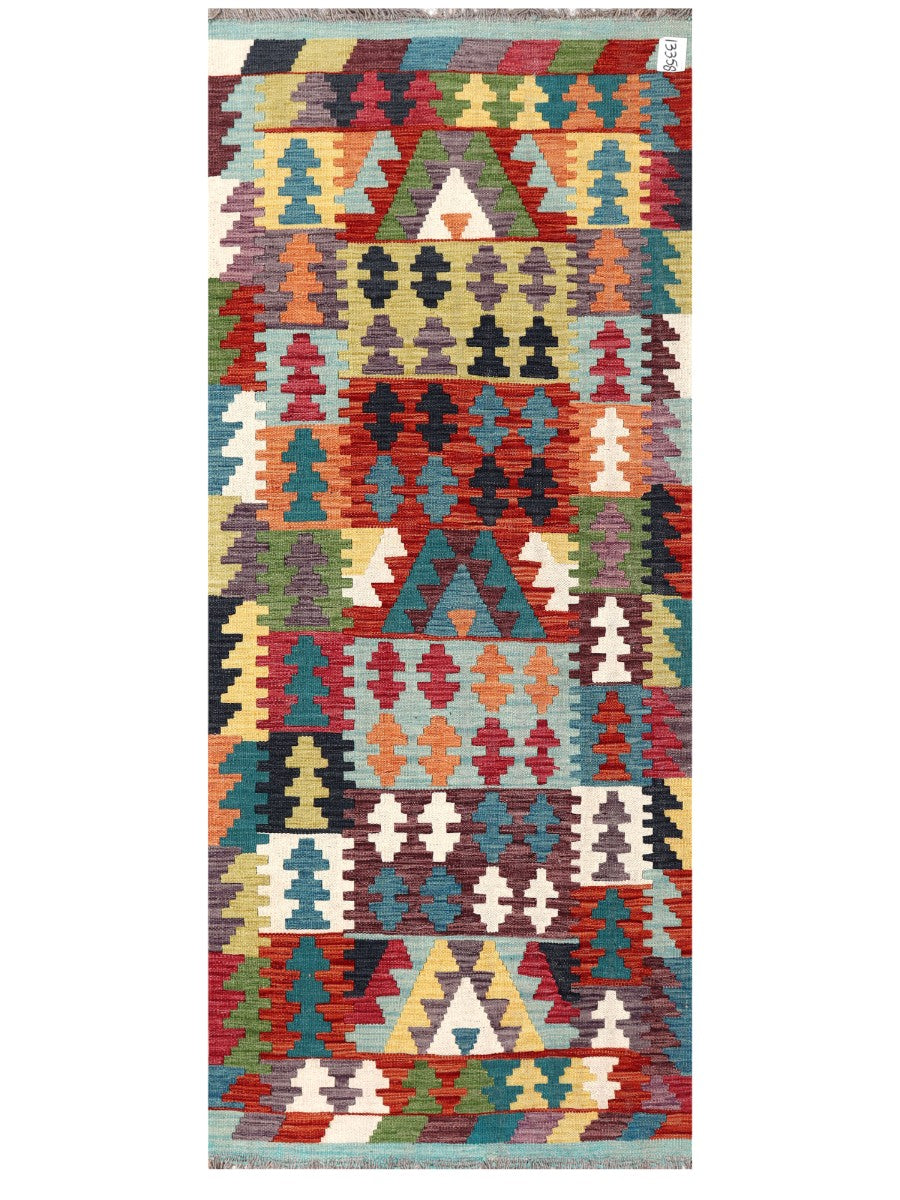 Maimana Afghanistan Kilim Rug - 199 x83 cm