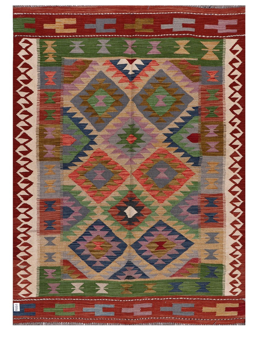 Maimana Afghanistan Kilim Rug - 197 x148 cm