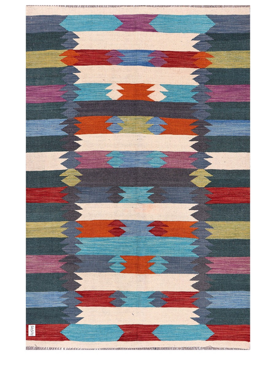Maimana Afghanistan Kilim Rug - 187 x126 cm