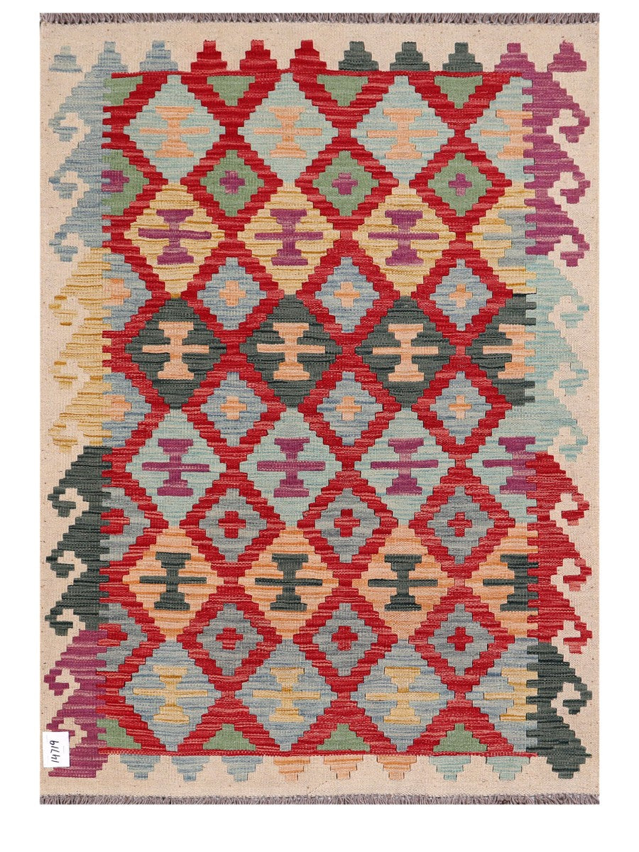 Maimana Afghanistan Kilim Rug - 142 x104 cm