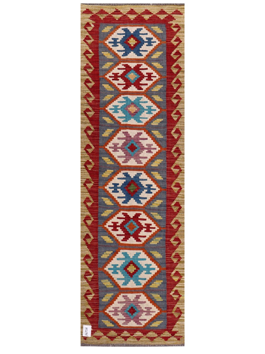 Maimana Afghanistan Kilim Rug - 196 x61 cm
