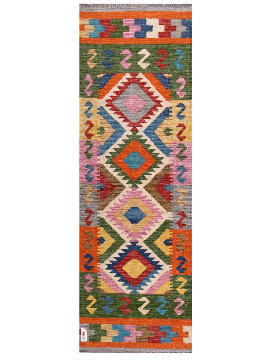 Maimana Afghanistan Kilim Rug - 197 x65 cm