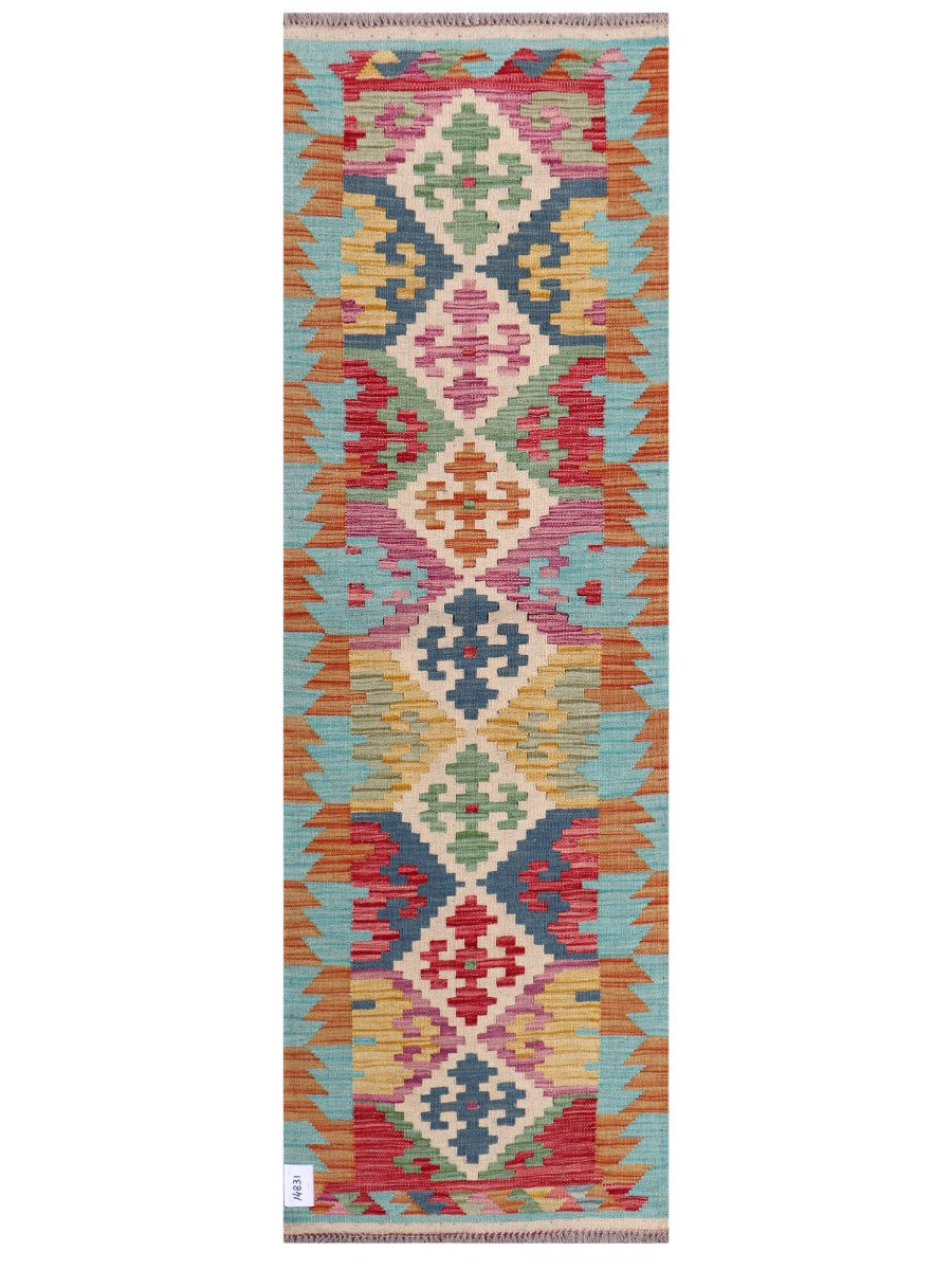 Maimana Afghanistan Kilim Rug - 202 x65 cm