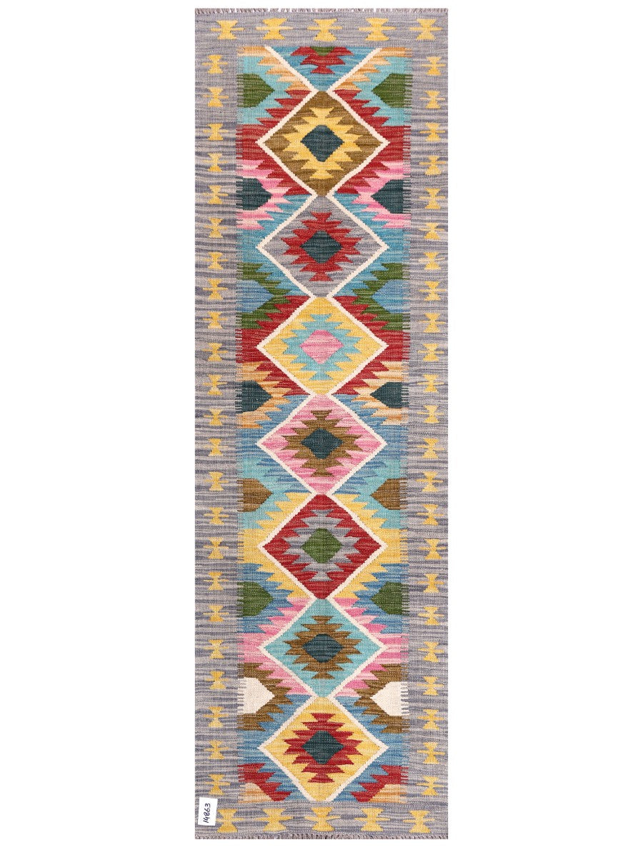 Maimana Afghanistan Kilim Rug - 195 x61 cm