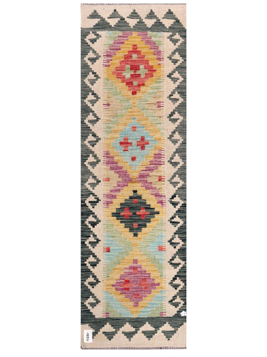 Maimana Afghanistan Kilim Rug - 194 x61 cm