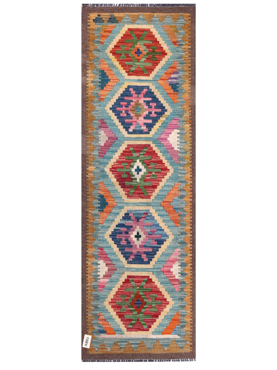 Maimana Afghanistan Kilim Rug - 198 x65 cm