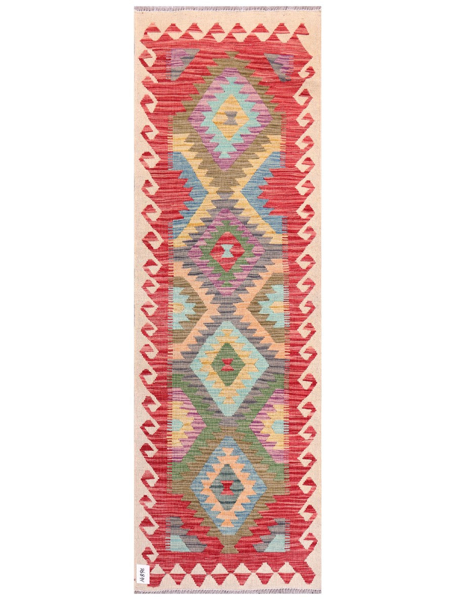 Maimana Afghanistan Kilim Rug - 205 x67 cm