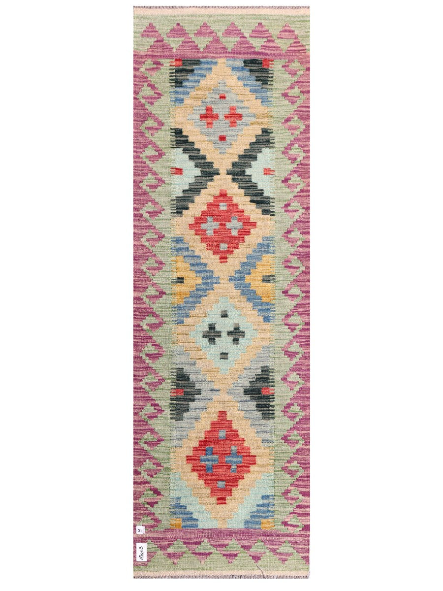 Maimana Afghanistan Kilim Rug - 202 x64 cm