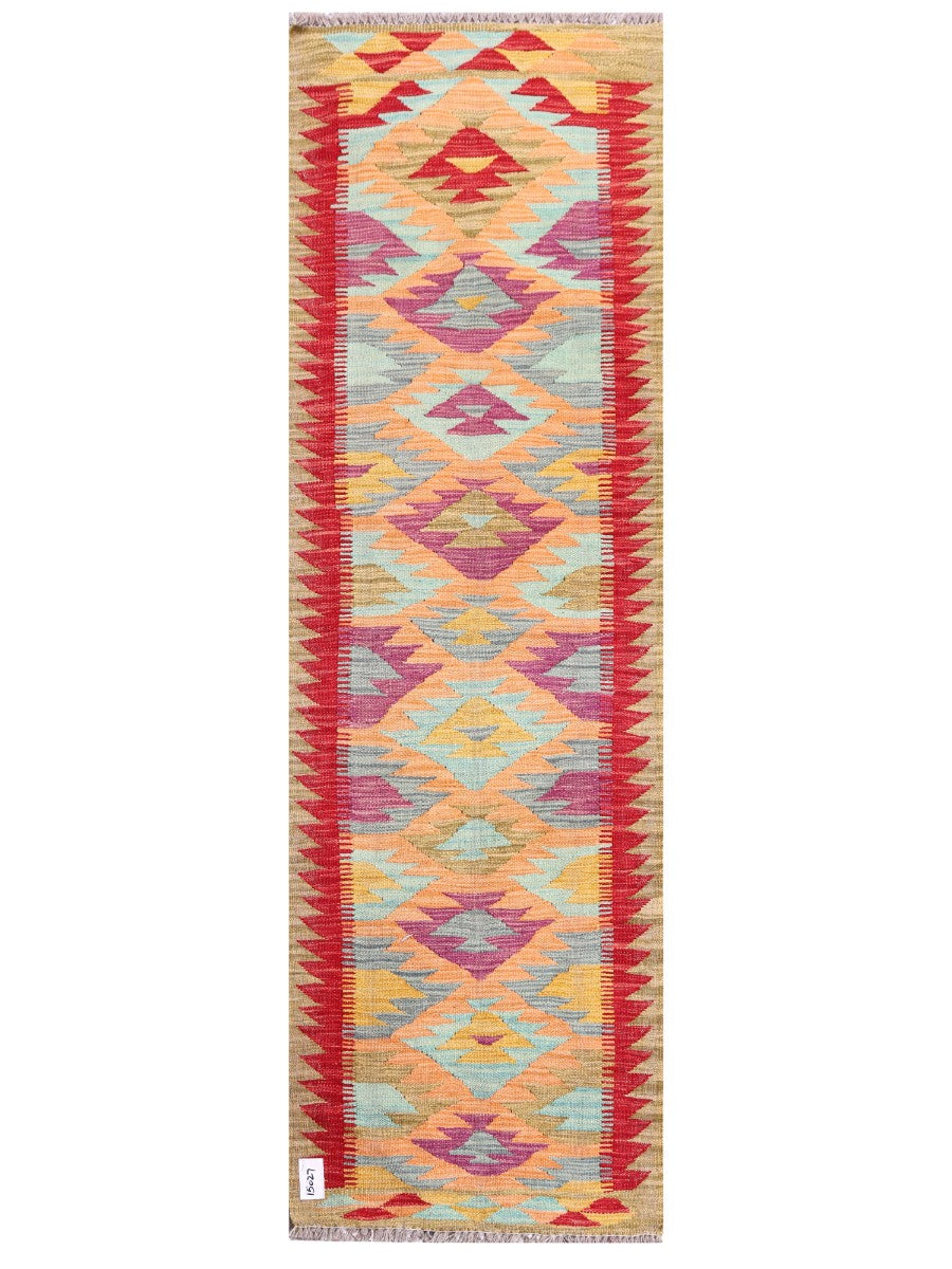 Maimana Afghanistan Kilim Rug - 202 x63 cm