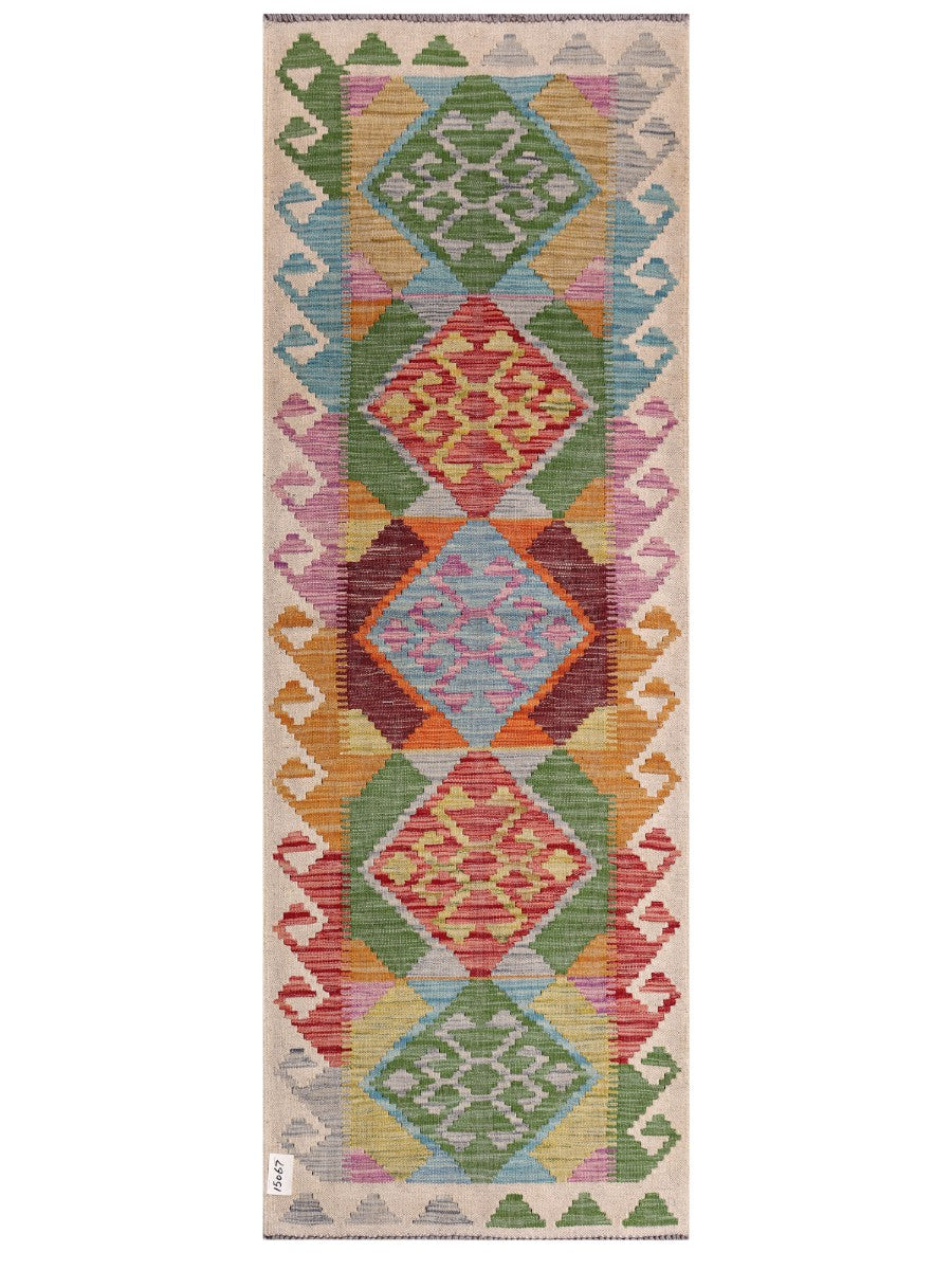 Maimana Afghanistan Kilim Rug - 199 x71 cm