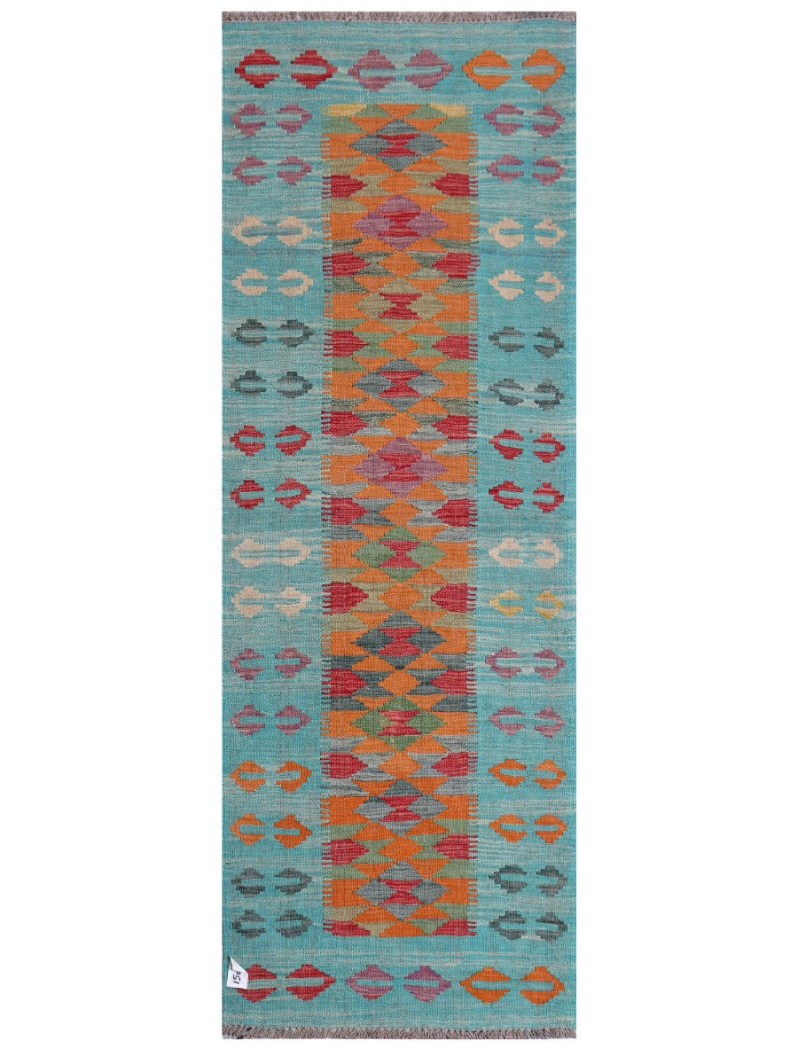 Maimana Afghanistan Kilim Rug - 198 x70 cm