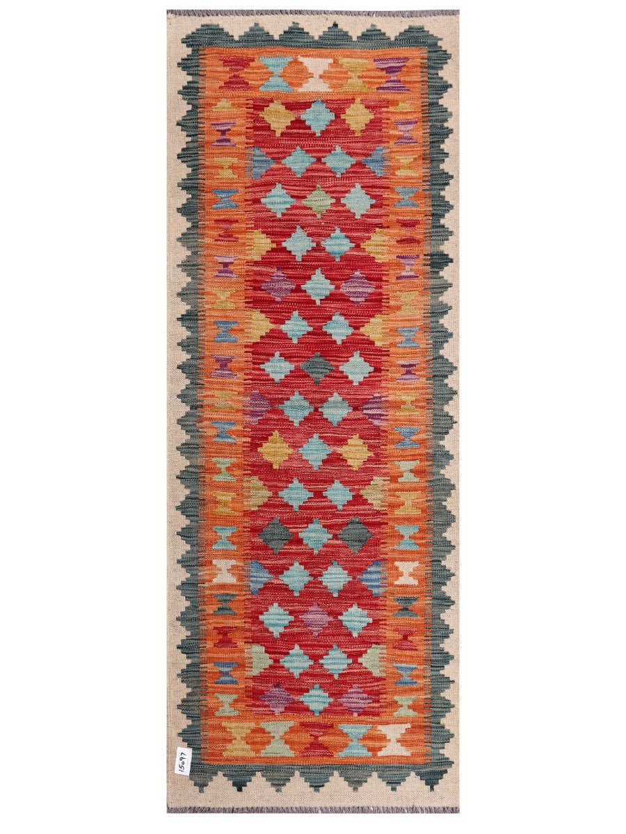 Maimana Afghanistan Kilim Rug - 197 x74 cm