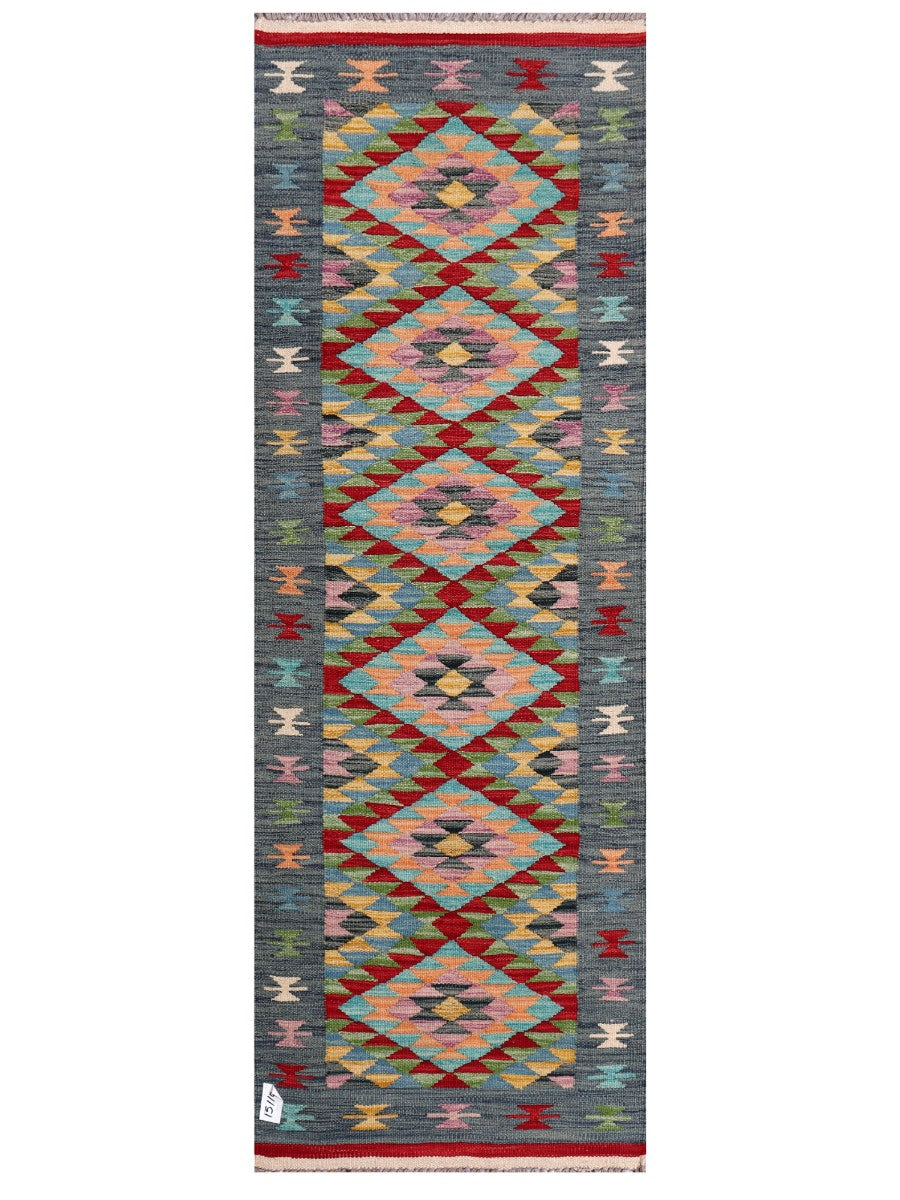 Maimana Afghanistan Kilim Rug - 202 x70 cm
