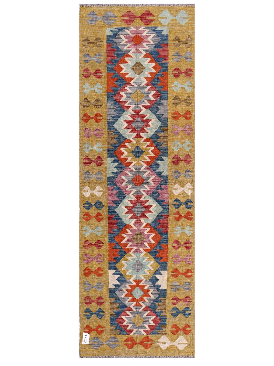 Maimana Afghanistan Kilim Rug - 203 x68 cm