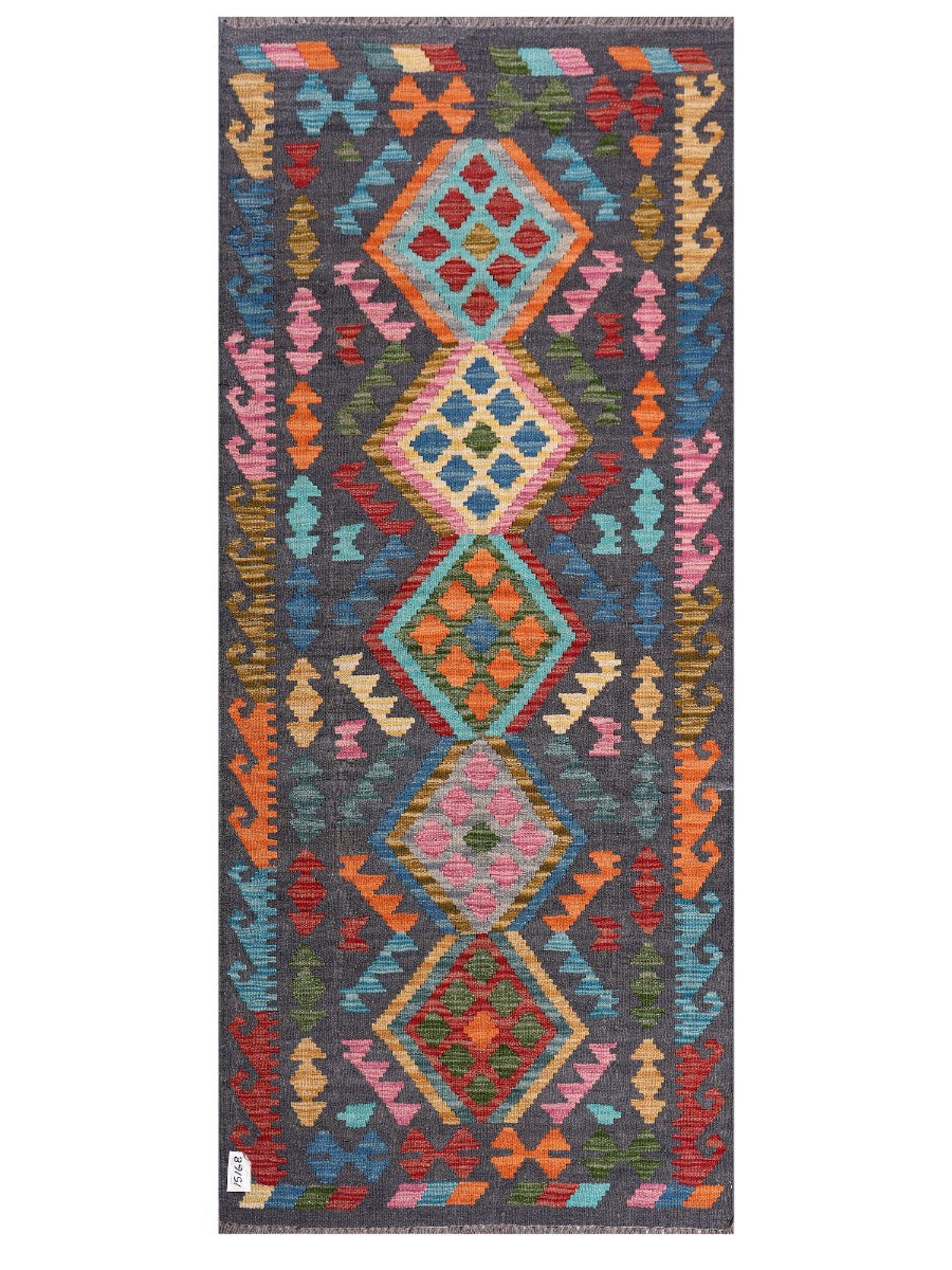 Maimana Afghanistan Kilim Rug - 193 x83 cm