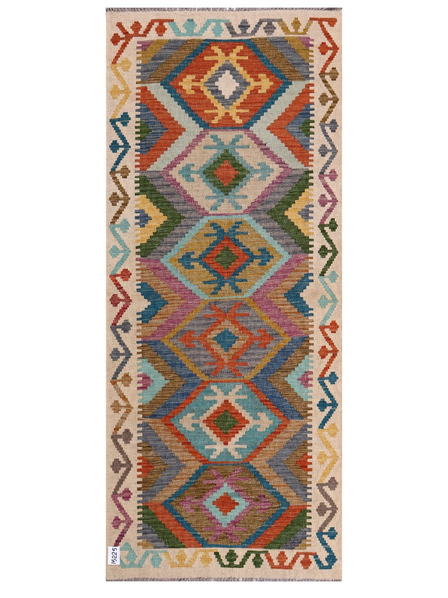 Maimana Afghanistan Kilim Rug - 196 x83 cm
