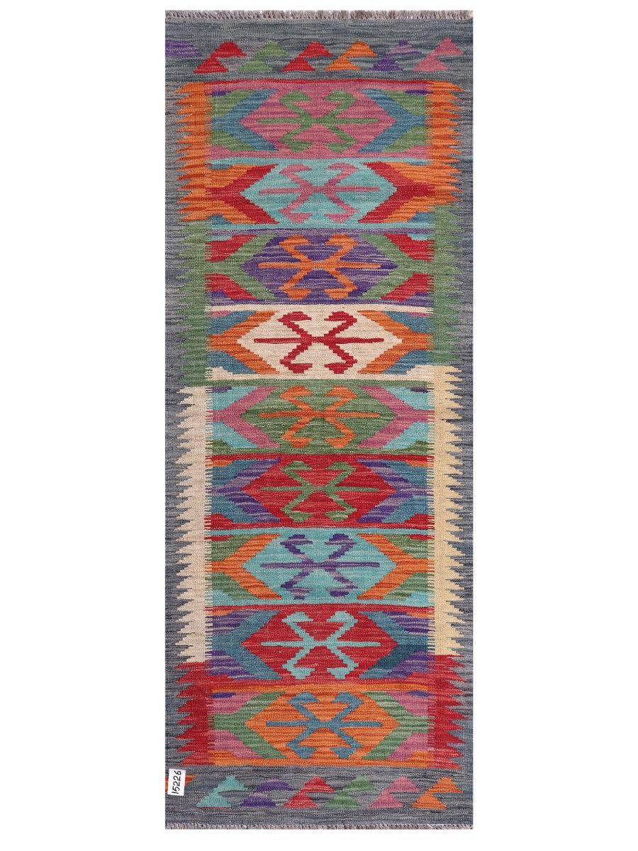 Maimana Afghanistan Kilim Rug - 197 x76 cm