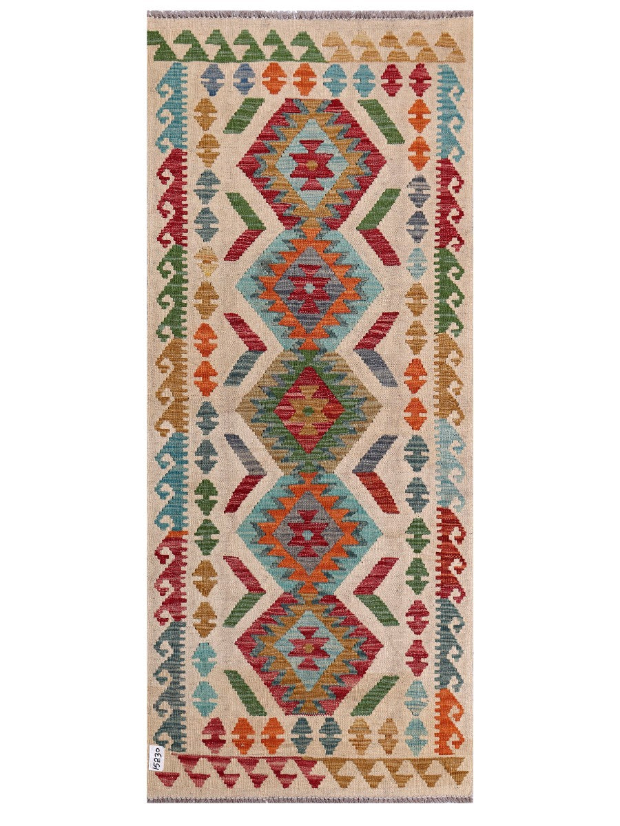 Maimana Afghanistan Kilim Rug - 199 x84 cm
