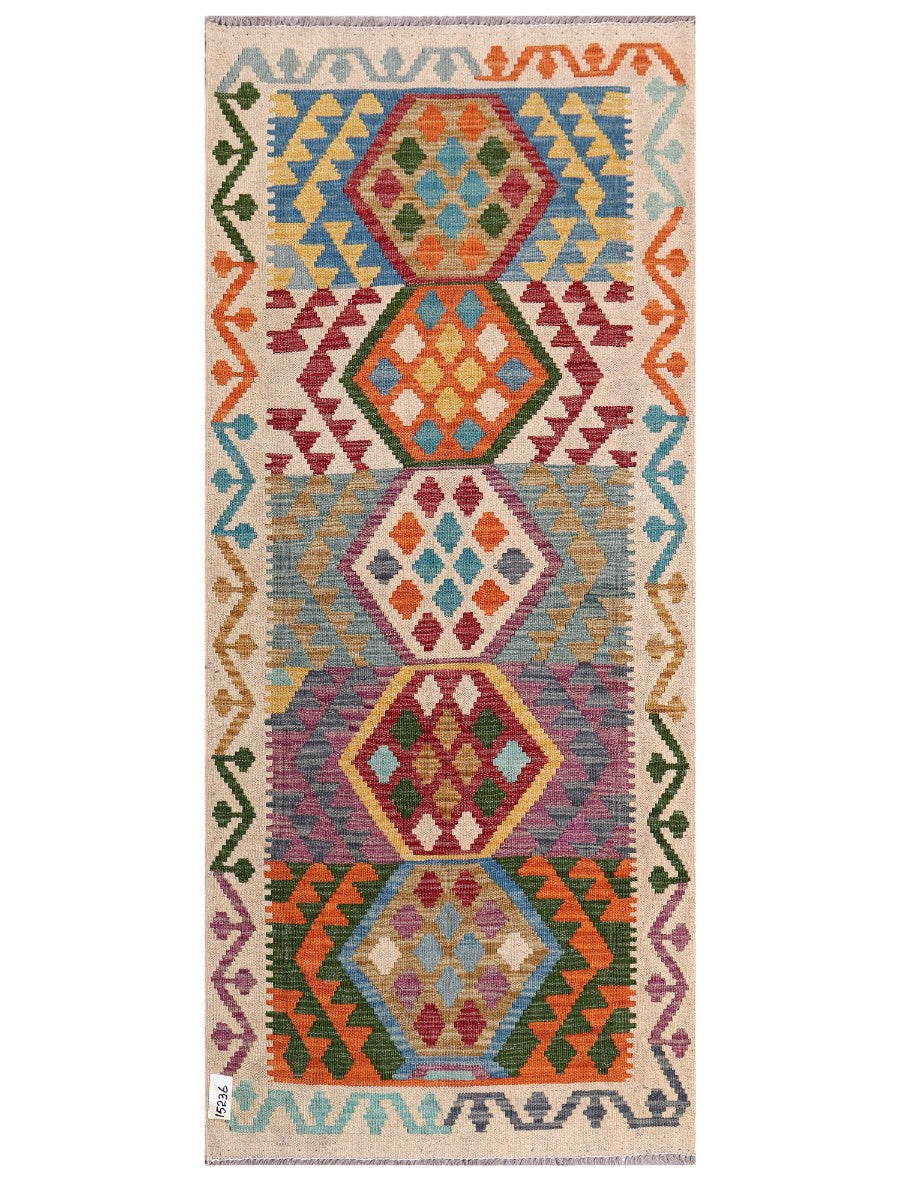 Maimana Afghanistan Kilim Rug - 187 x82 cm