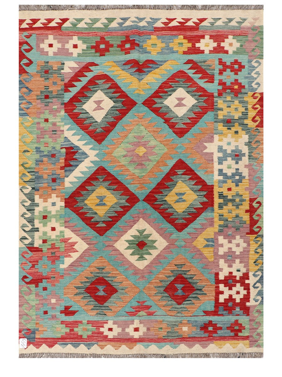 Maimana Afghanistan Kilim Rug - 206 x143 cm