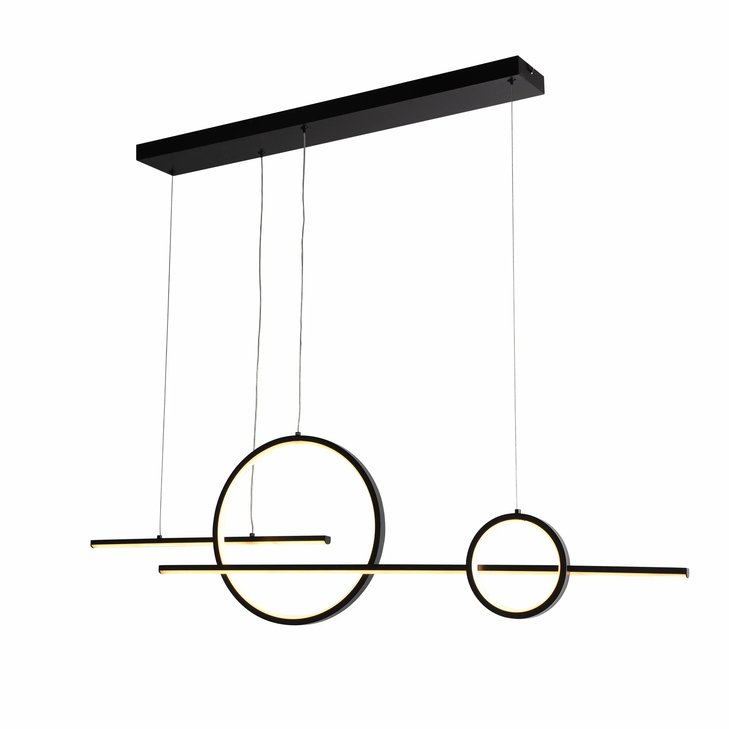 Modern black Kitesurf Scandinavian dining ceiling light with 56W CCT adjustable LED, ideal for stylish home interiors.
