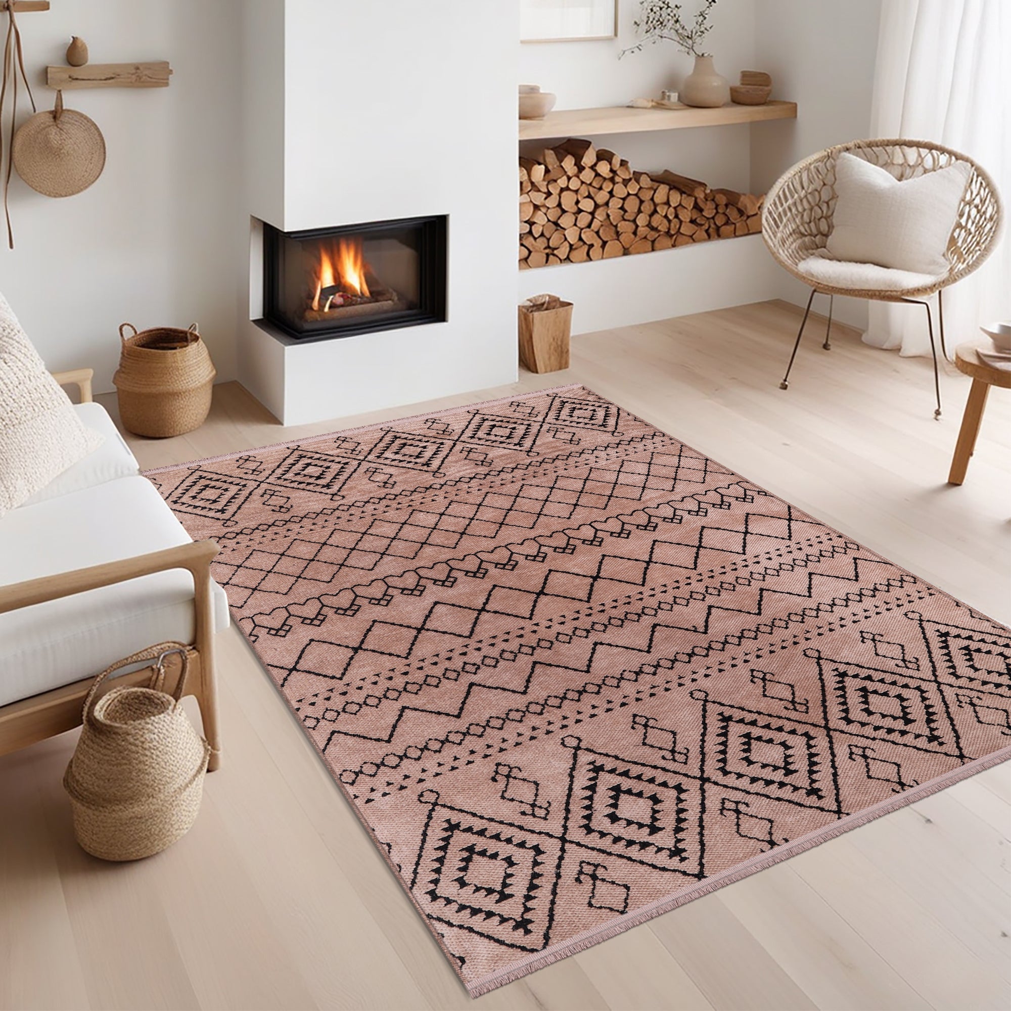 Netline Home Machine Washable Rug RW1801 – BROWN Soft Chenille