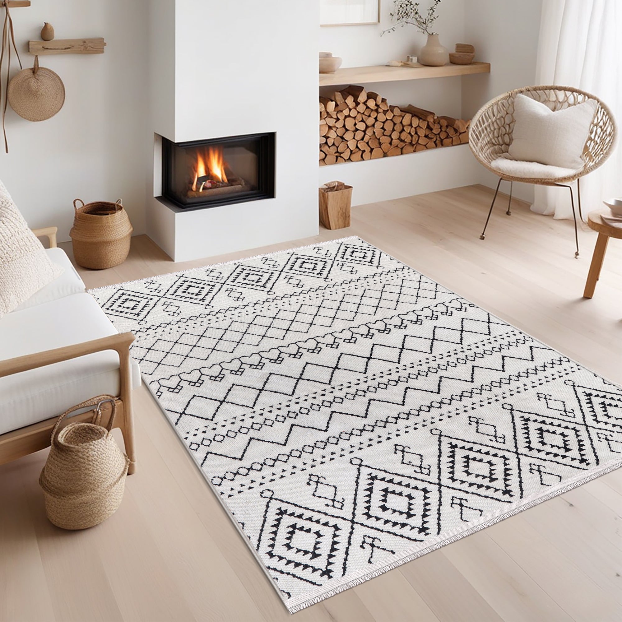 Netline Home Machine Washable Rug RW1801 – WHITE Soft Chenille