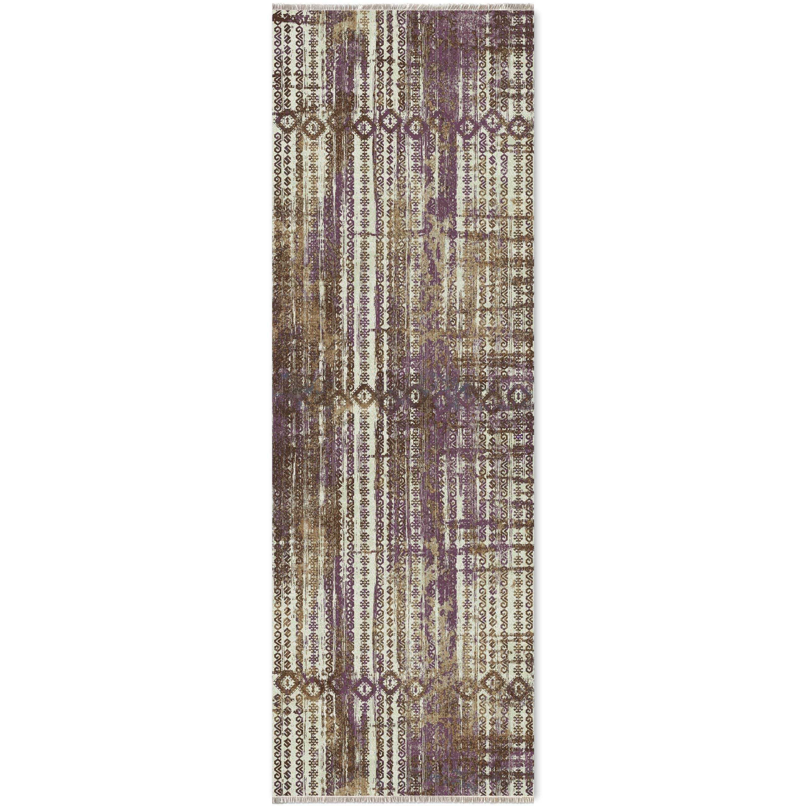 Netline Home Lilac Purple Ethnic Machine Washable Chenille Rug Design NH7041 - Gallery Image 6 - Netline Home