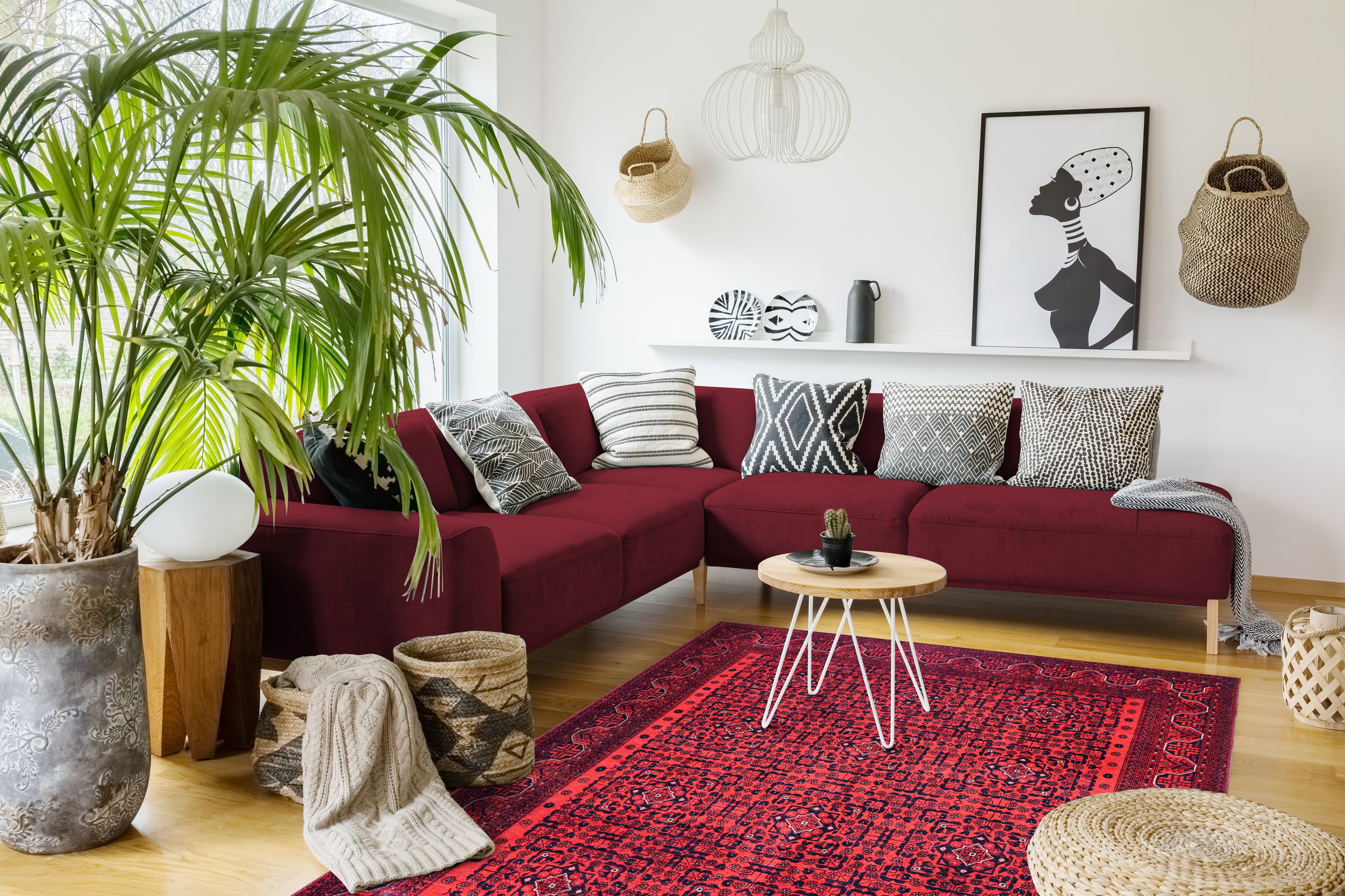 Netline Home Rugs Depot NH1317 – Machine Washable Bokhara Red Rug | Classic Geometric Oriental Carpet for Living Room & Bedroom