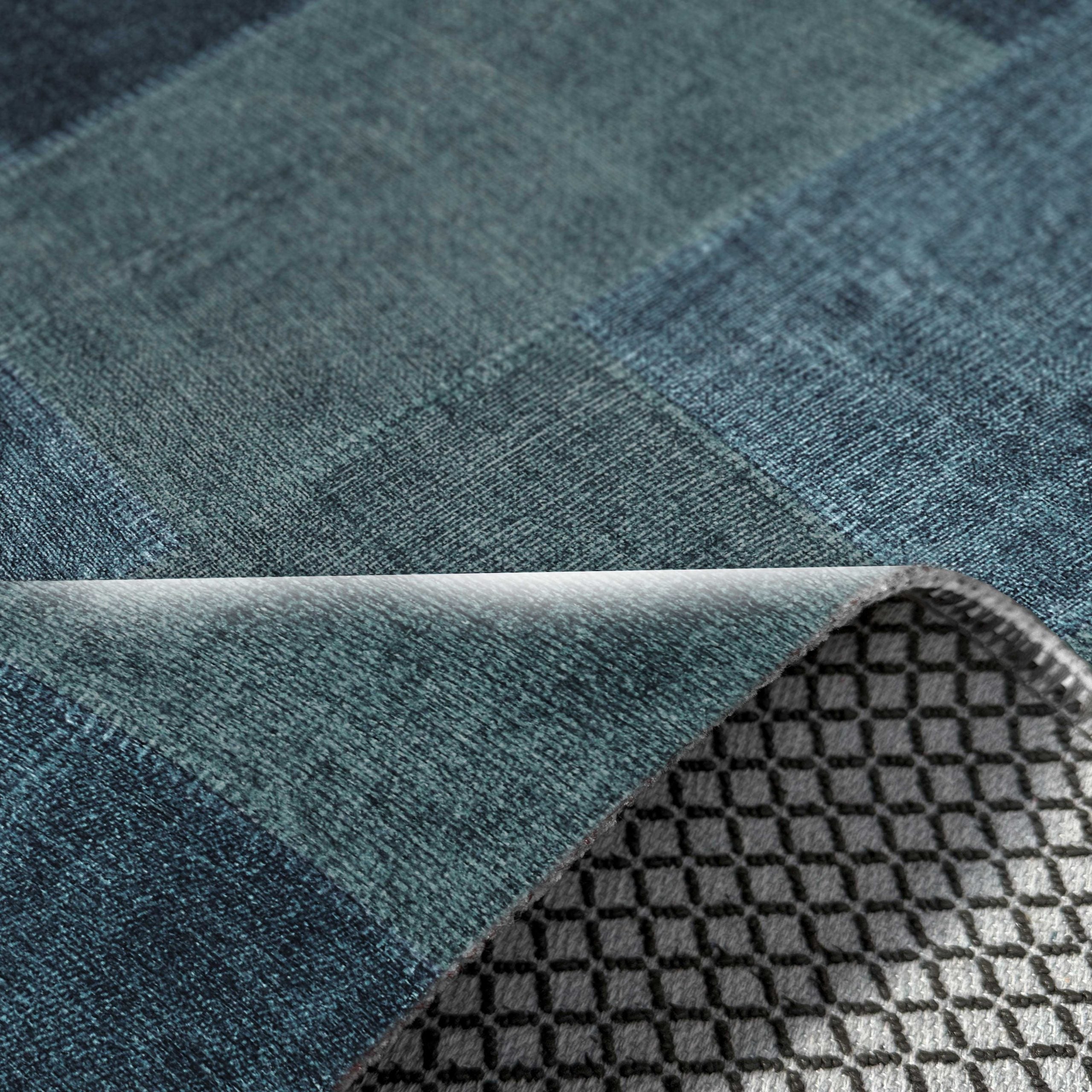 Netline Home Blue Navy Ethnic Classic Vintage Machine Washable Chenille Rug Design NH7140 - Gallery Image 5 - Netline Home