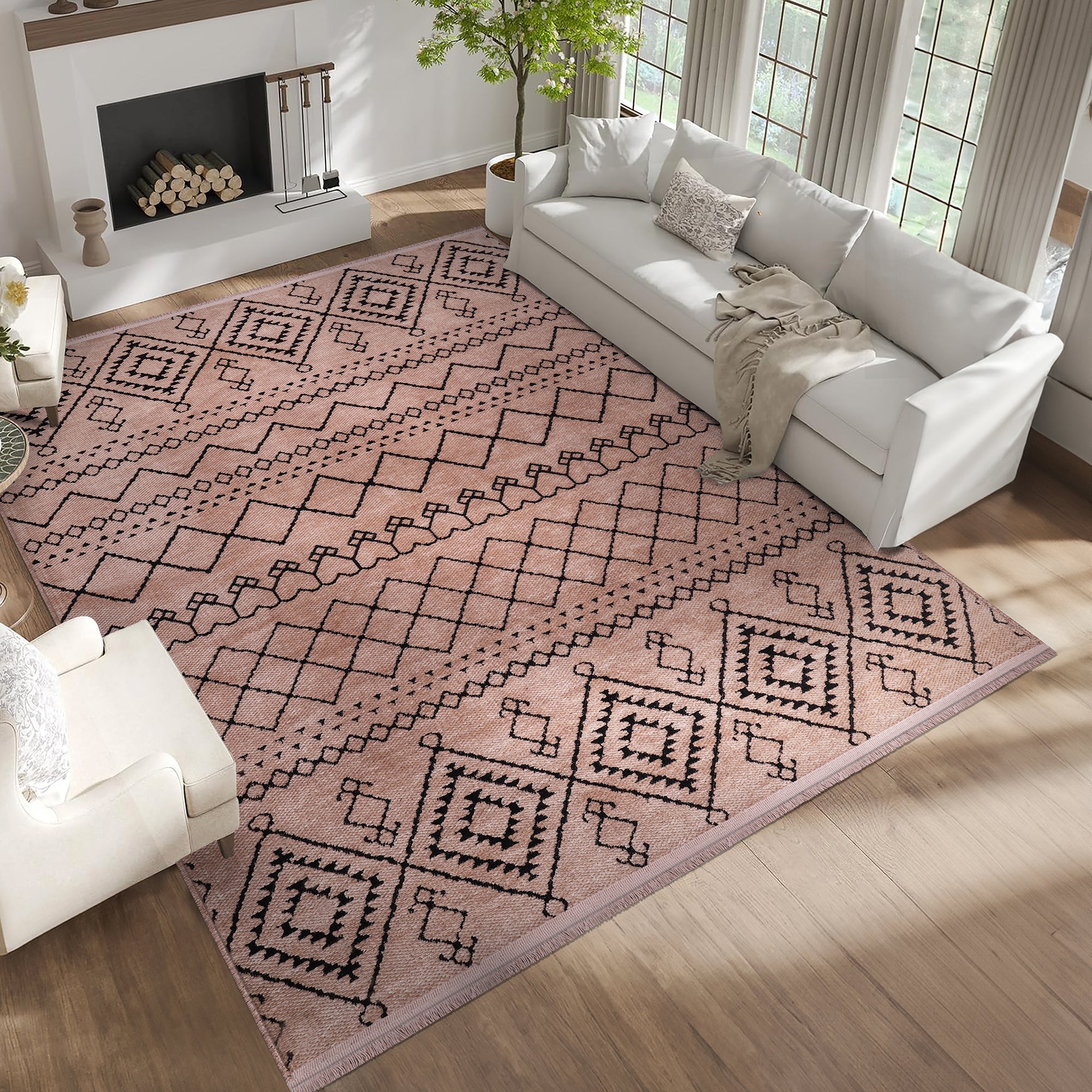 Netline Home Machine Washable Rug RW1801 – BROWN Soft Chenille