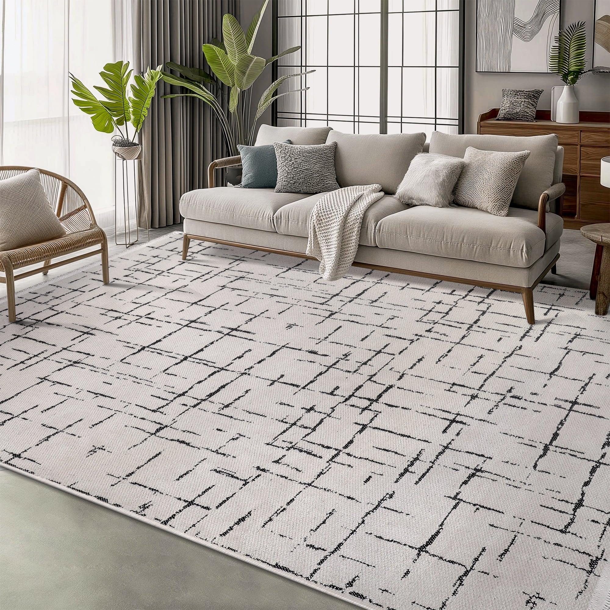 Netline Home Machine Washable Rug NT201 – WHITE Soft Chenille