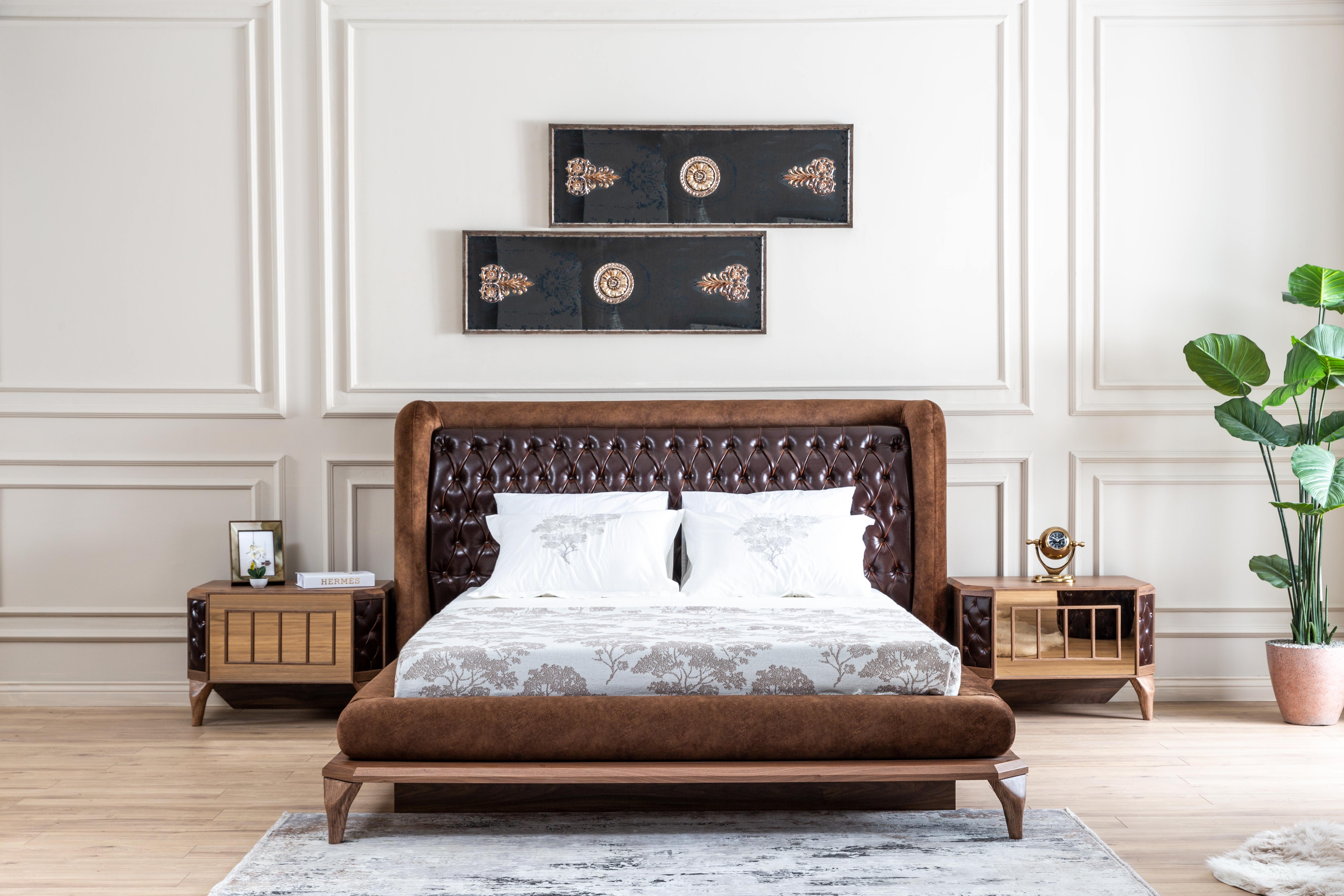 Netline Home Interior Lotus bedroom headboard and base with plush upholstery and sleek design for stylish bedroom support.