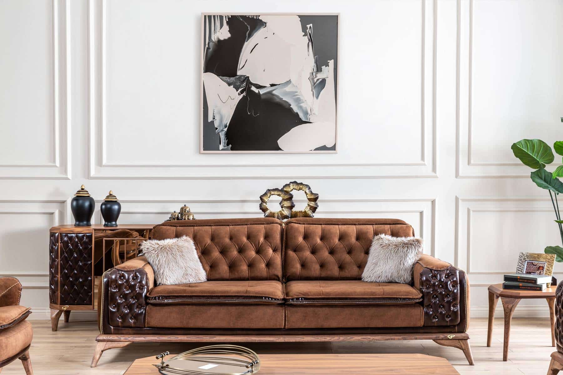 Modern Lotus sofa set by Netline Home Interior in a living room, featuring plush cushions and sleek design.