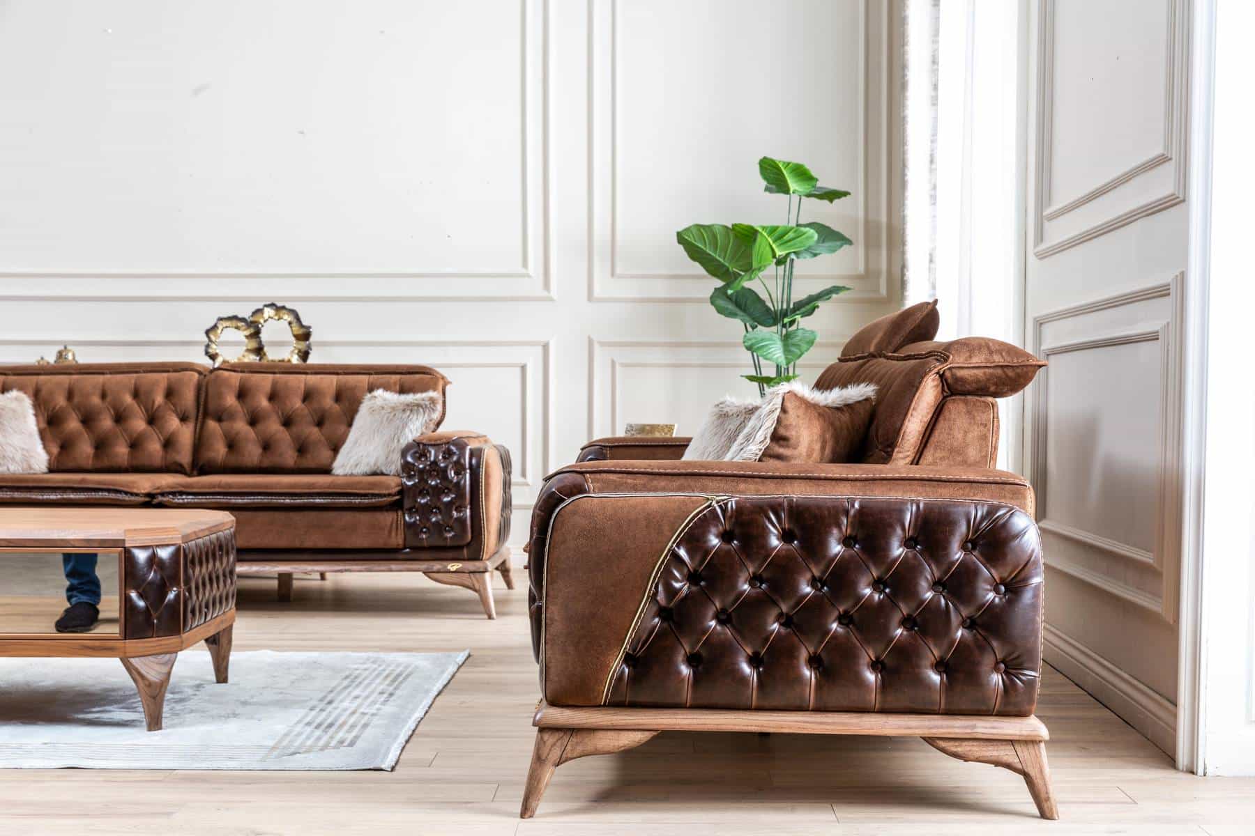 Netline Home Interior Lotus sofa set in modern living room, featuring plush cushions and contemporary design for comfort and style.