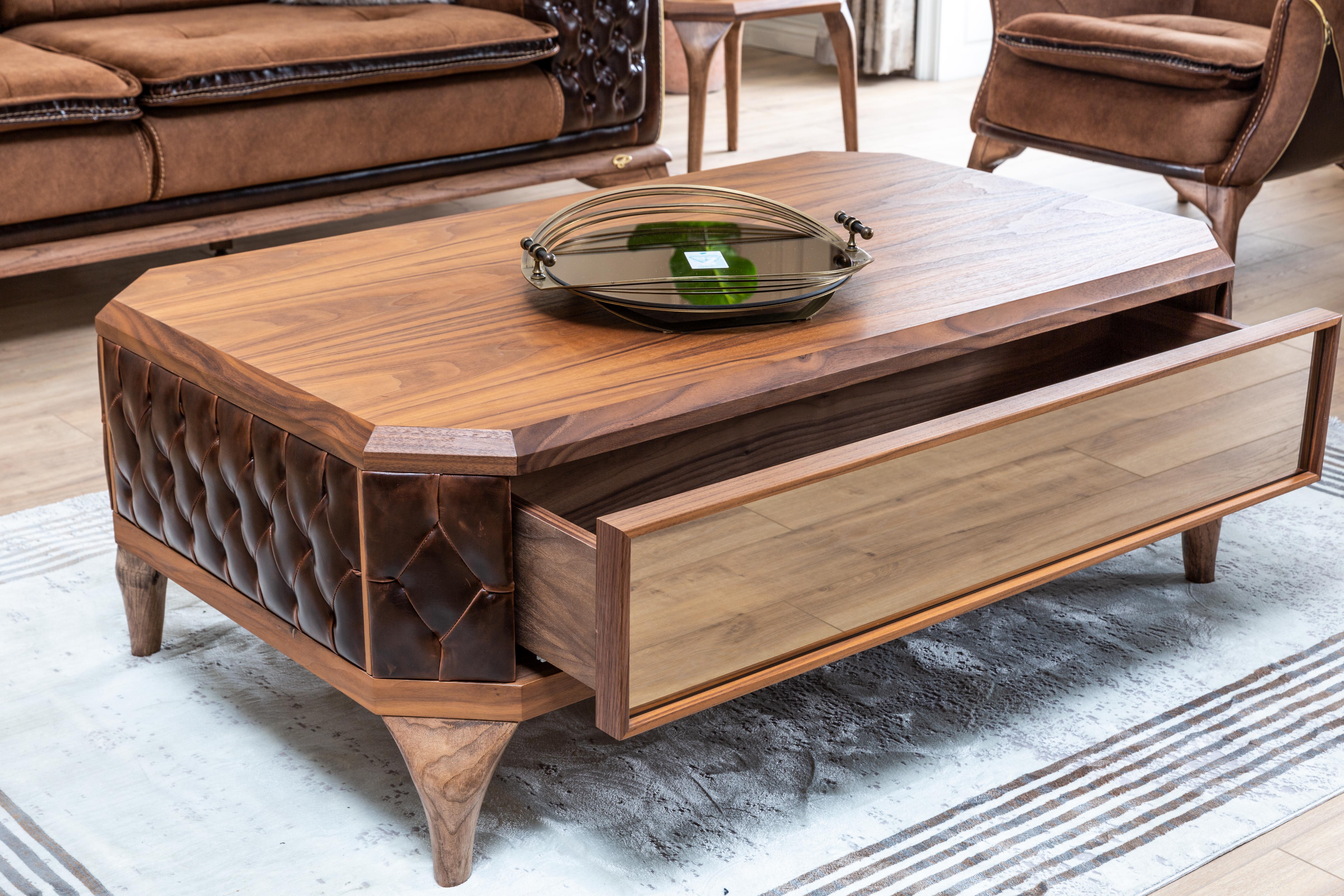 Netline Home Interior Lotus Coffee and Mini Tables set, modern living room accent tables with sleek design and stylish finish.