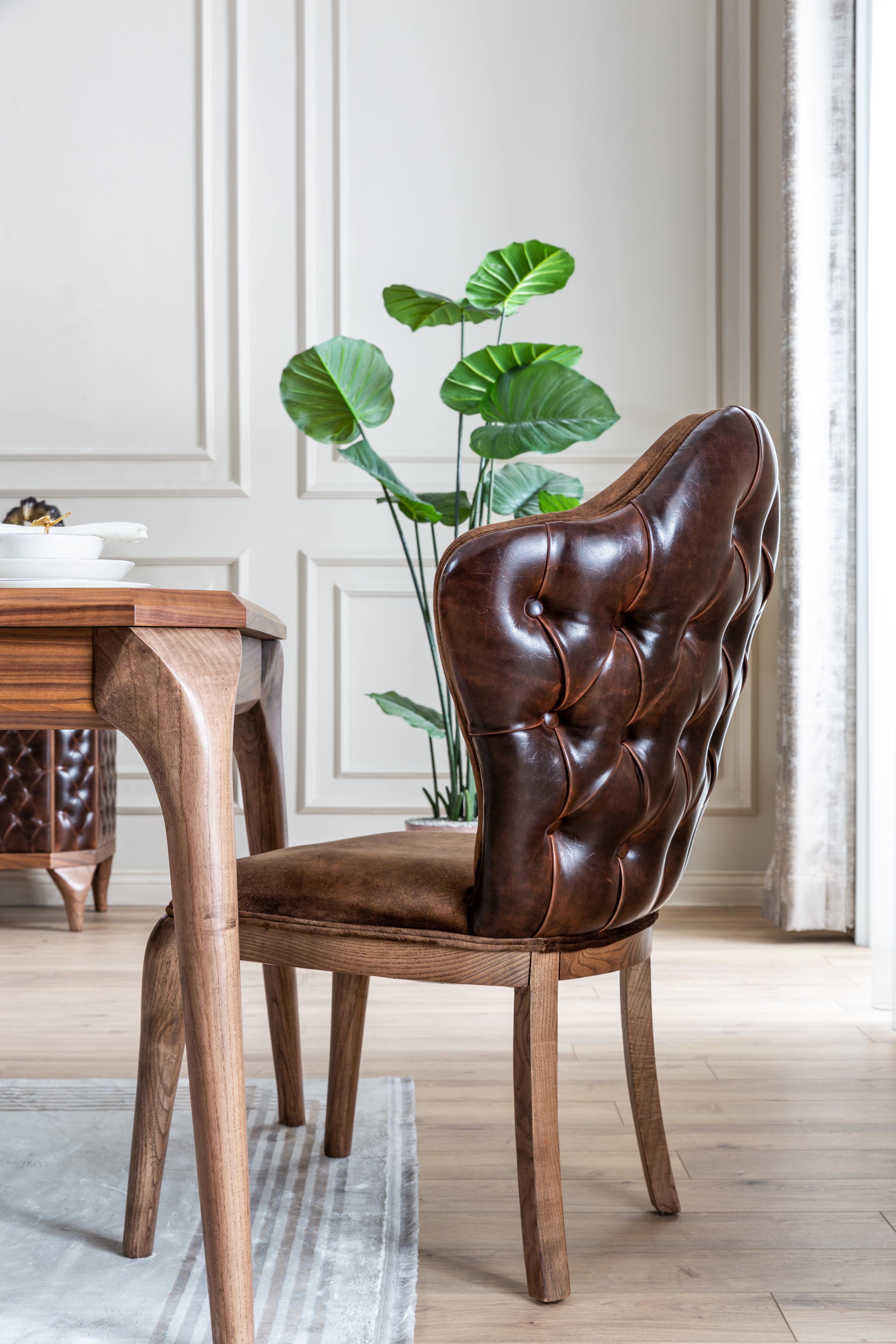Modern Lotus dining table with matching chairs from Netline Home Interior, stylish family dining furniture set.