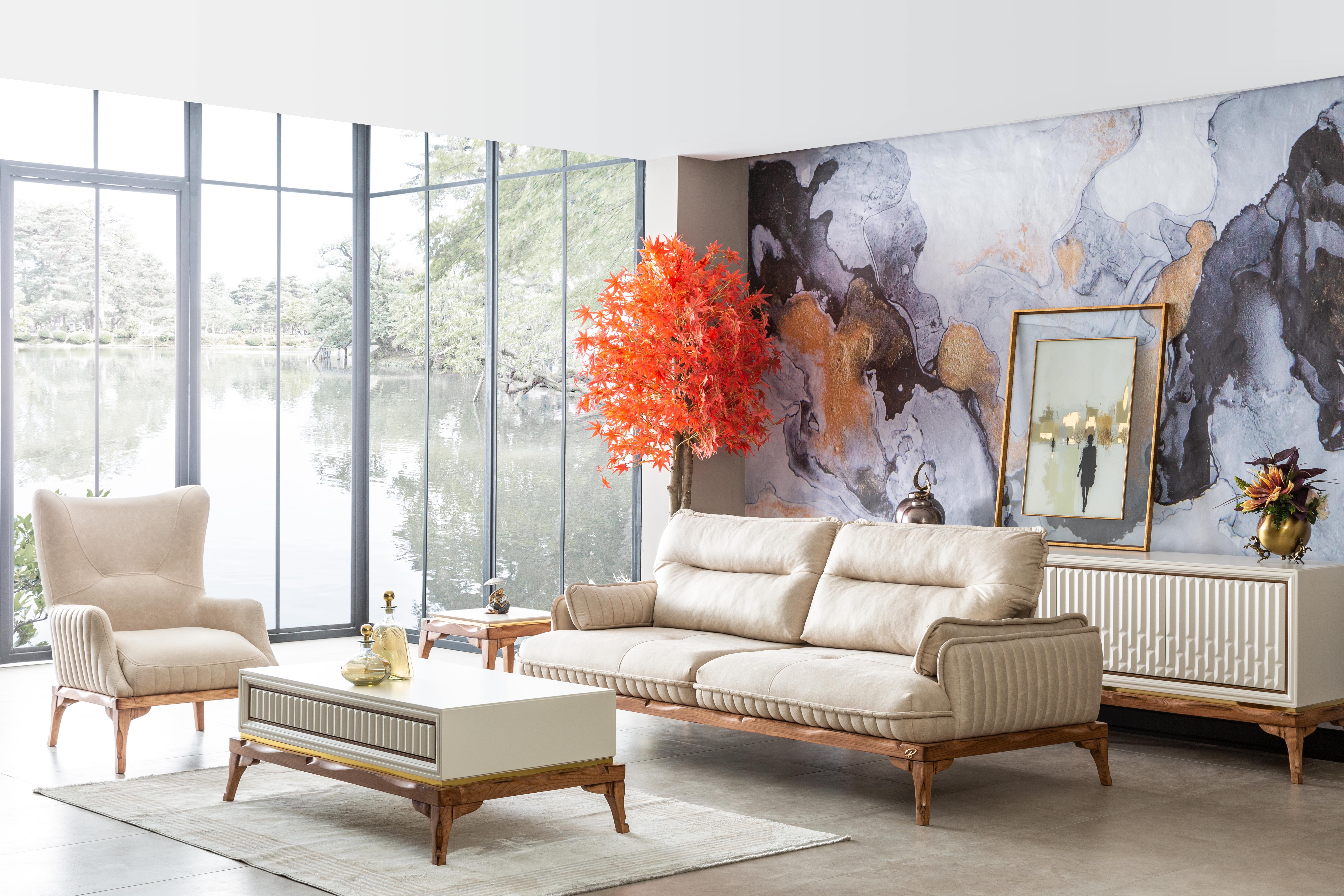 Modern Netline Home Interior Tetra sofa set with plush cushions and sleek design for stylish living room comfort.