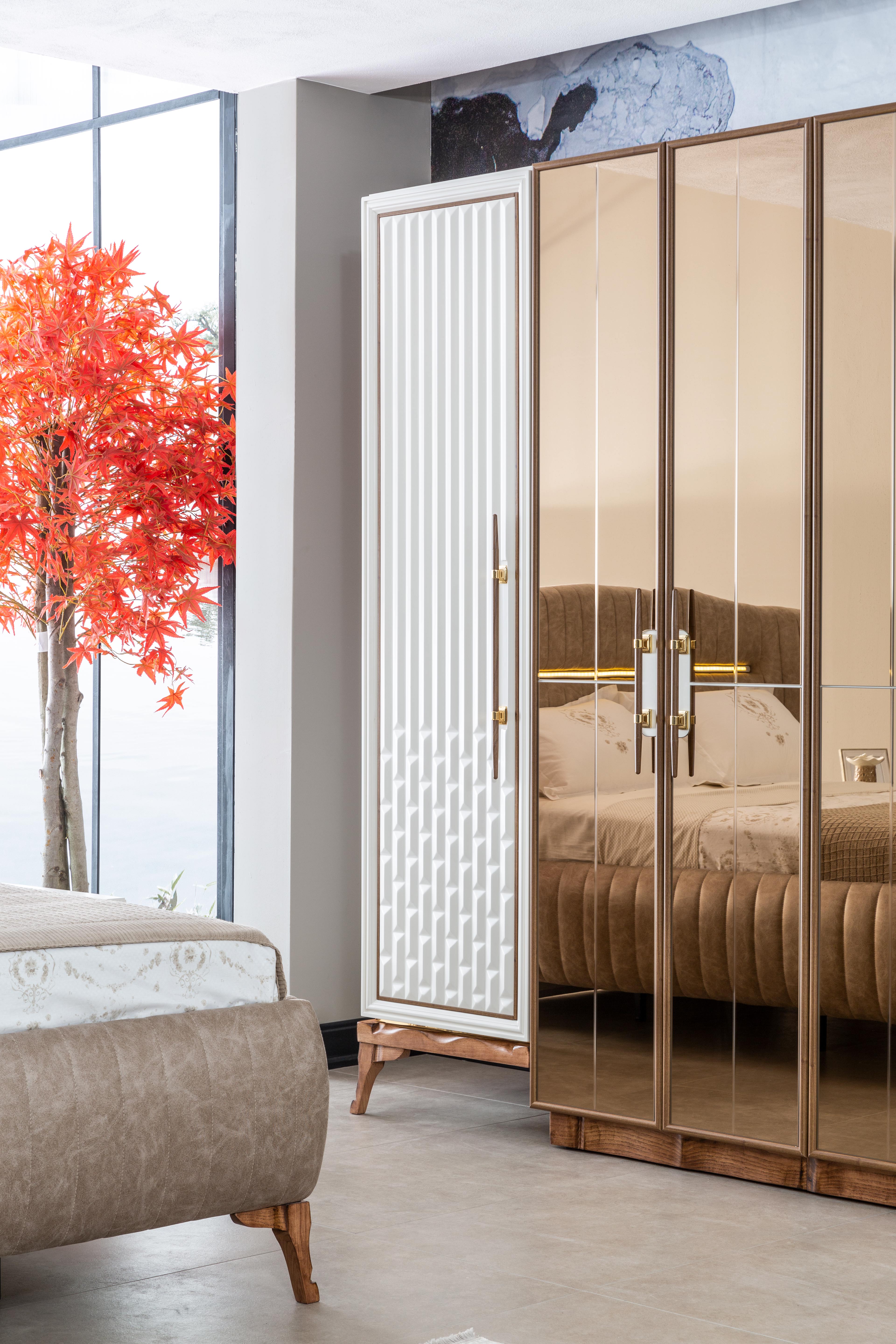 Netline Home Interior Tetra bedroom headboard and base set with modern support and style in a sleek design for a contemporary bedroom.