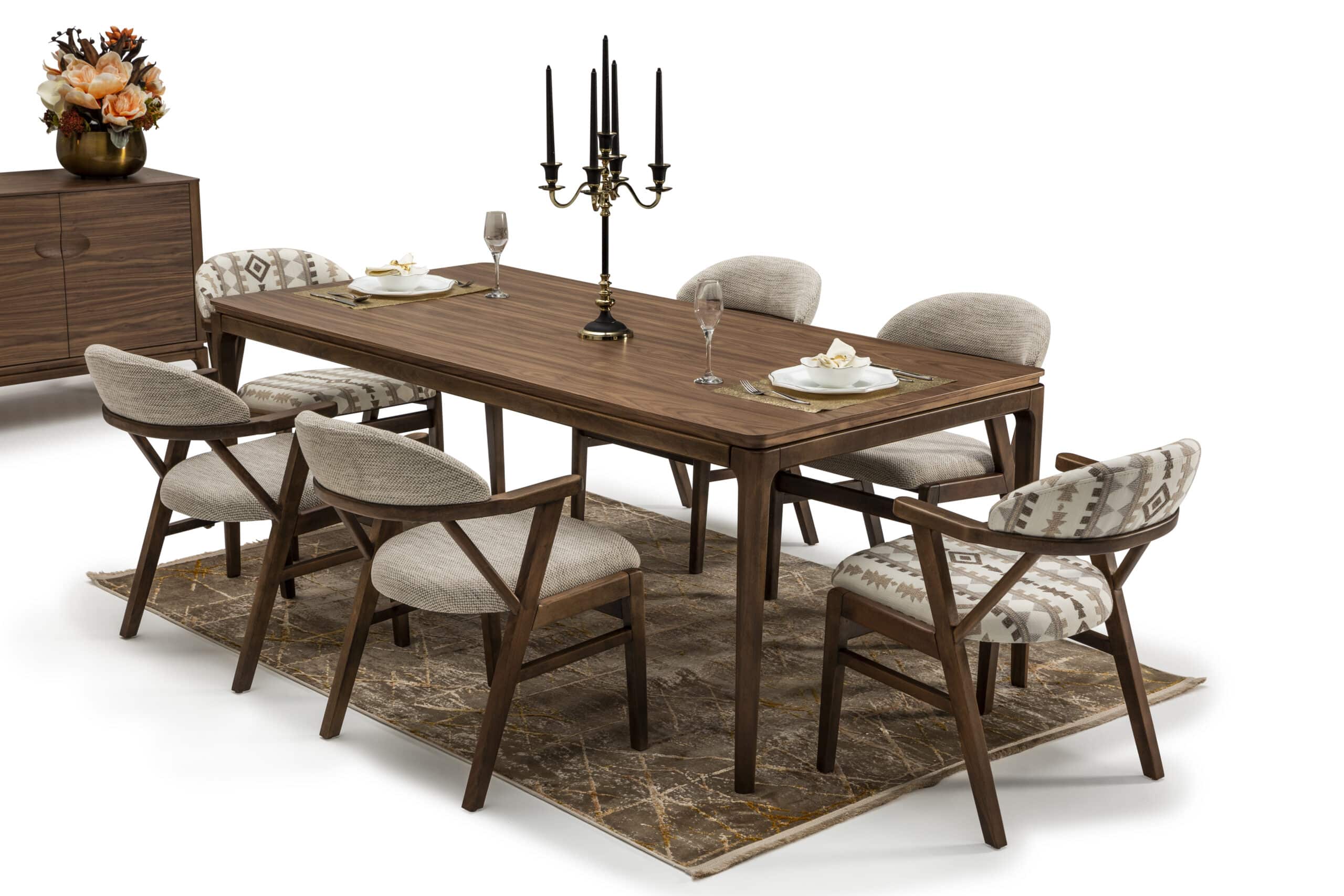 Modern Aston dining table by Netline Home Interior featuring a sleek wooden surface and sturdy legs for contemporary dining spaces.