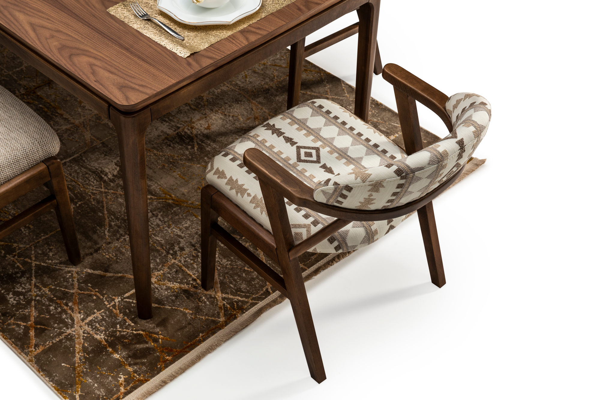 A stylish dining table and chairs set by Netline Home Interior, perfect for family gatherings in a modern dining room setting.