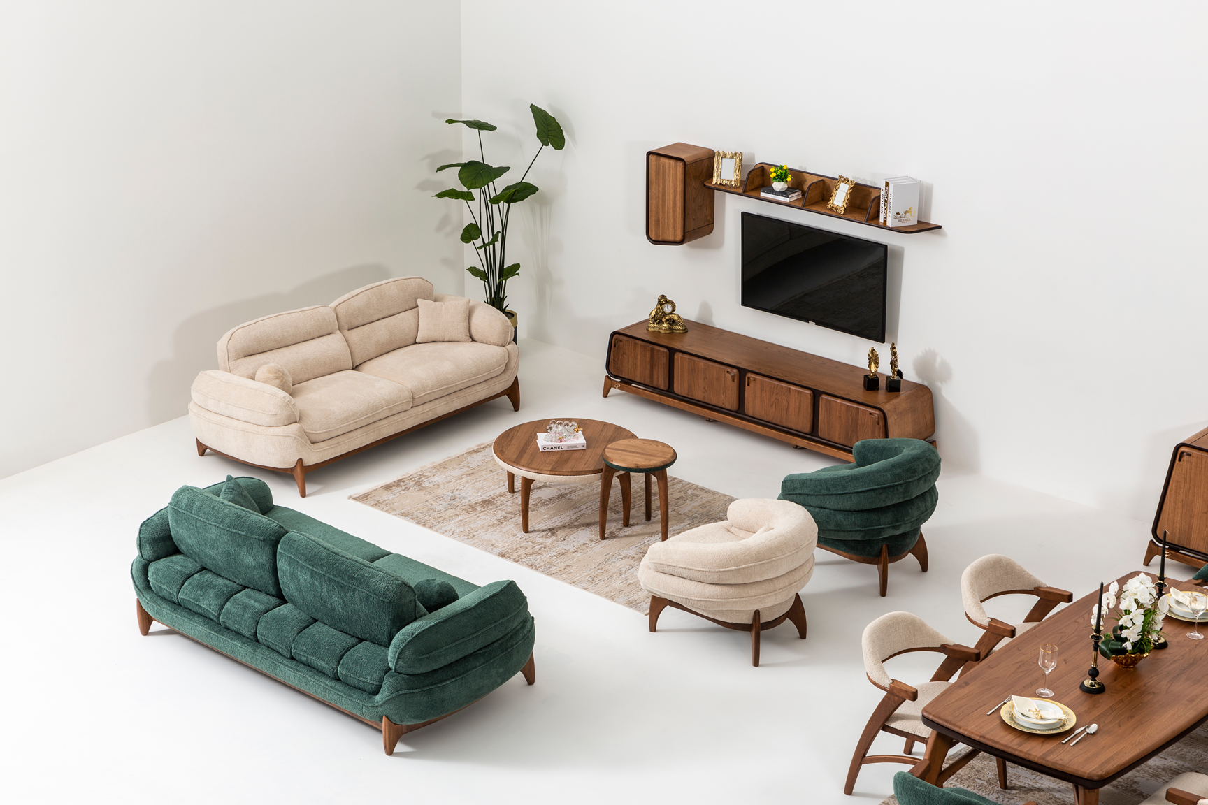 Modern Mustang sofa set by Netline Home Interior with plush cushions and sleek design, perfect for stylish living room seating.