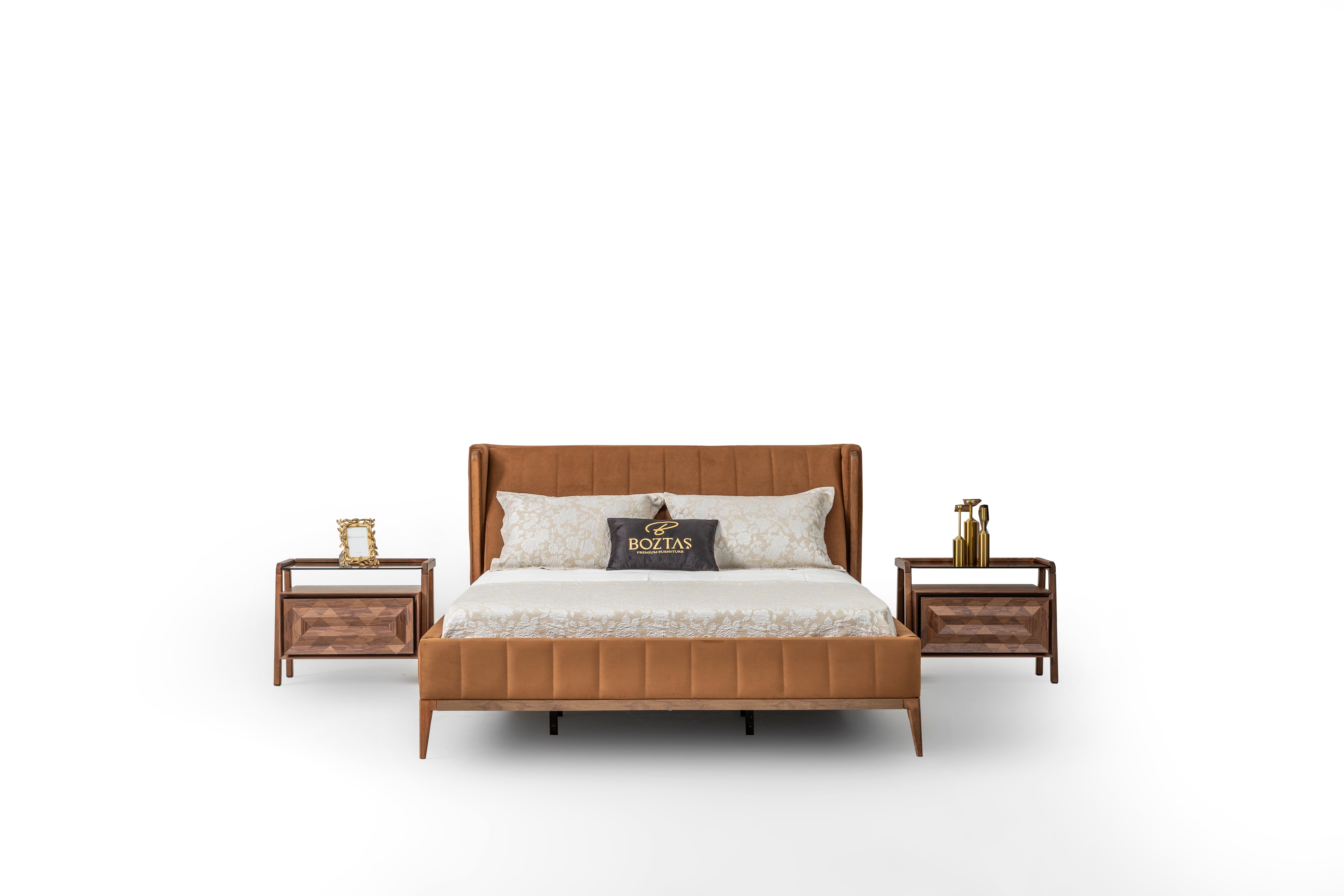 Maserati bedroom set by Netline Home Interior featuring a stylish bed, matching nightstands, and coordinated bedroom furniture.